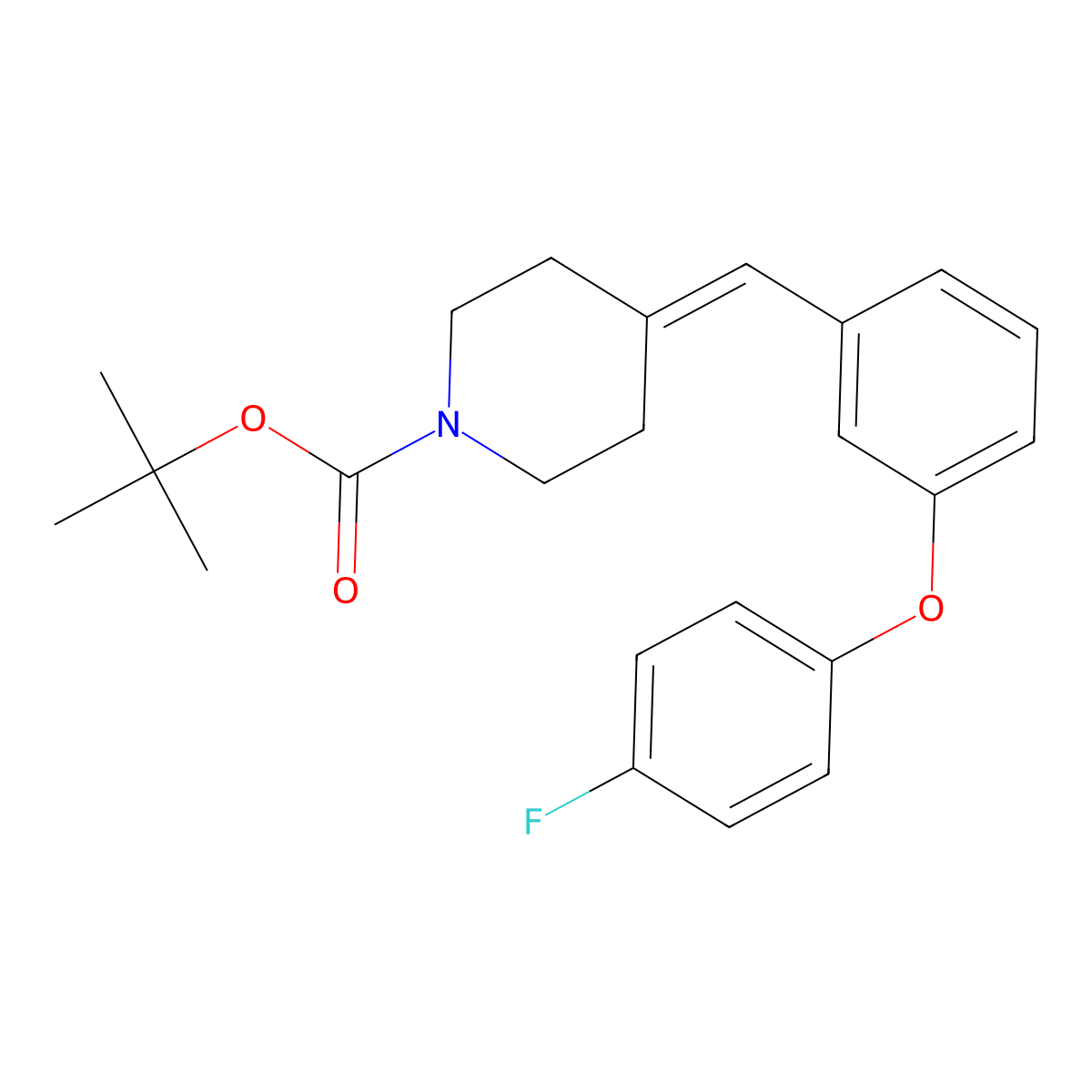 4-[3-(4-Fluoro-phenoxy)-benzylidene]-piperidine-1-carboxylic acid tert-butyl ester molecular structure, CAS 1020326-09-3