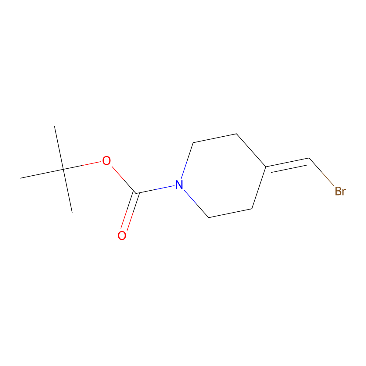 tert-Butyl 4-(bromomethylidene)piperidine-1-carboxylate molecular structure, CAS 1020329-80-9