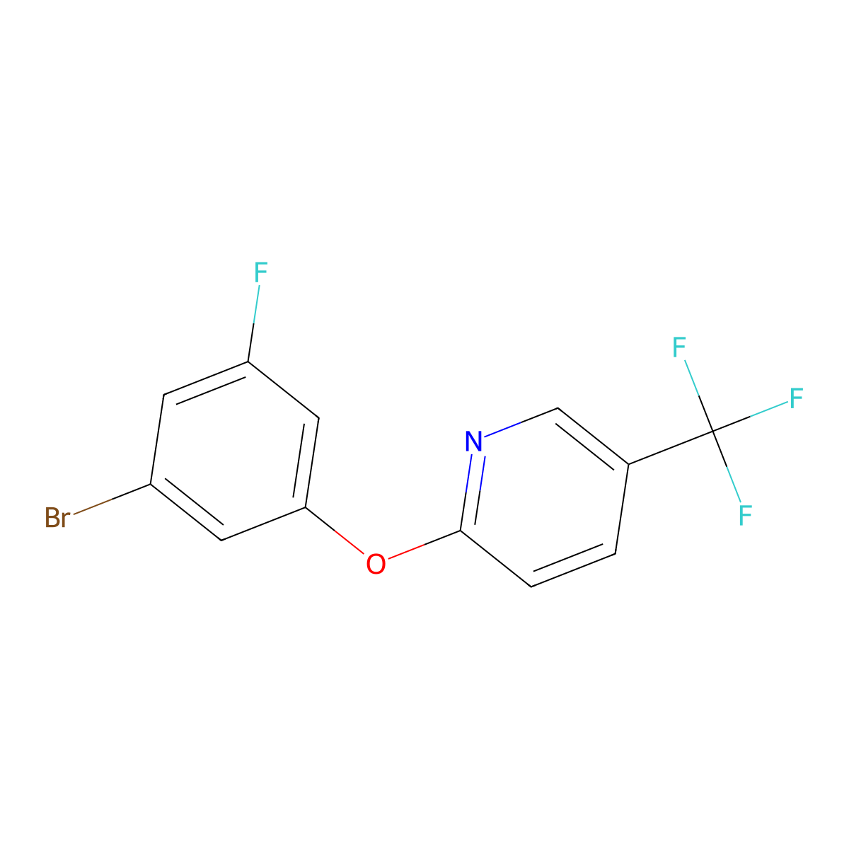2-(3-Bromo-5-fluorophenoxy)-5-(trifluoromethyl)-pyridine molecular structure, CAS 1020332-11-9