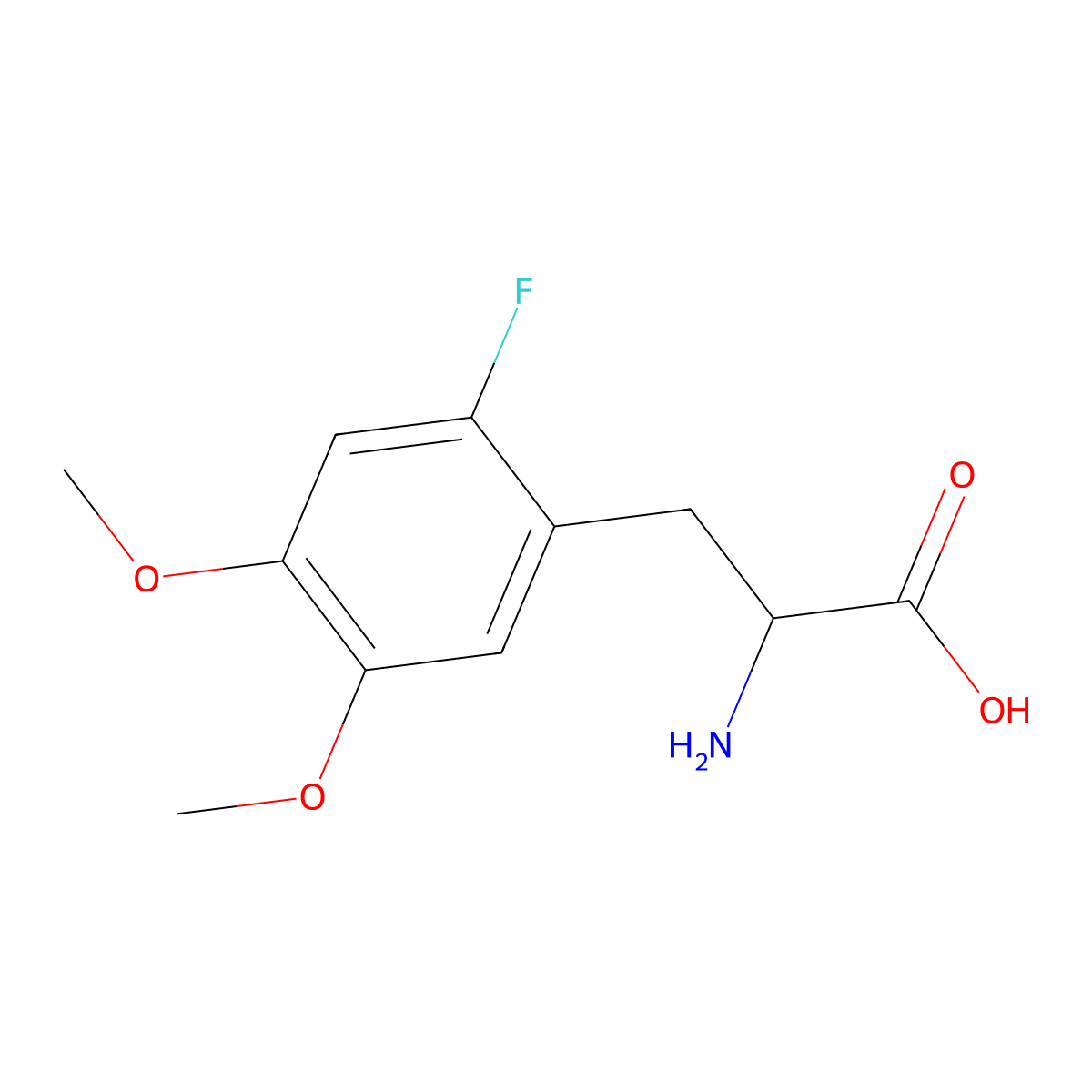 2-Fluoro-5-methoxy-O-methyltyrosine molecular structure, CAS 102034-49-1