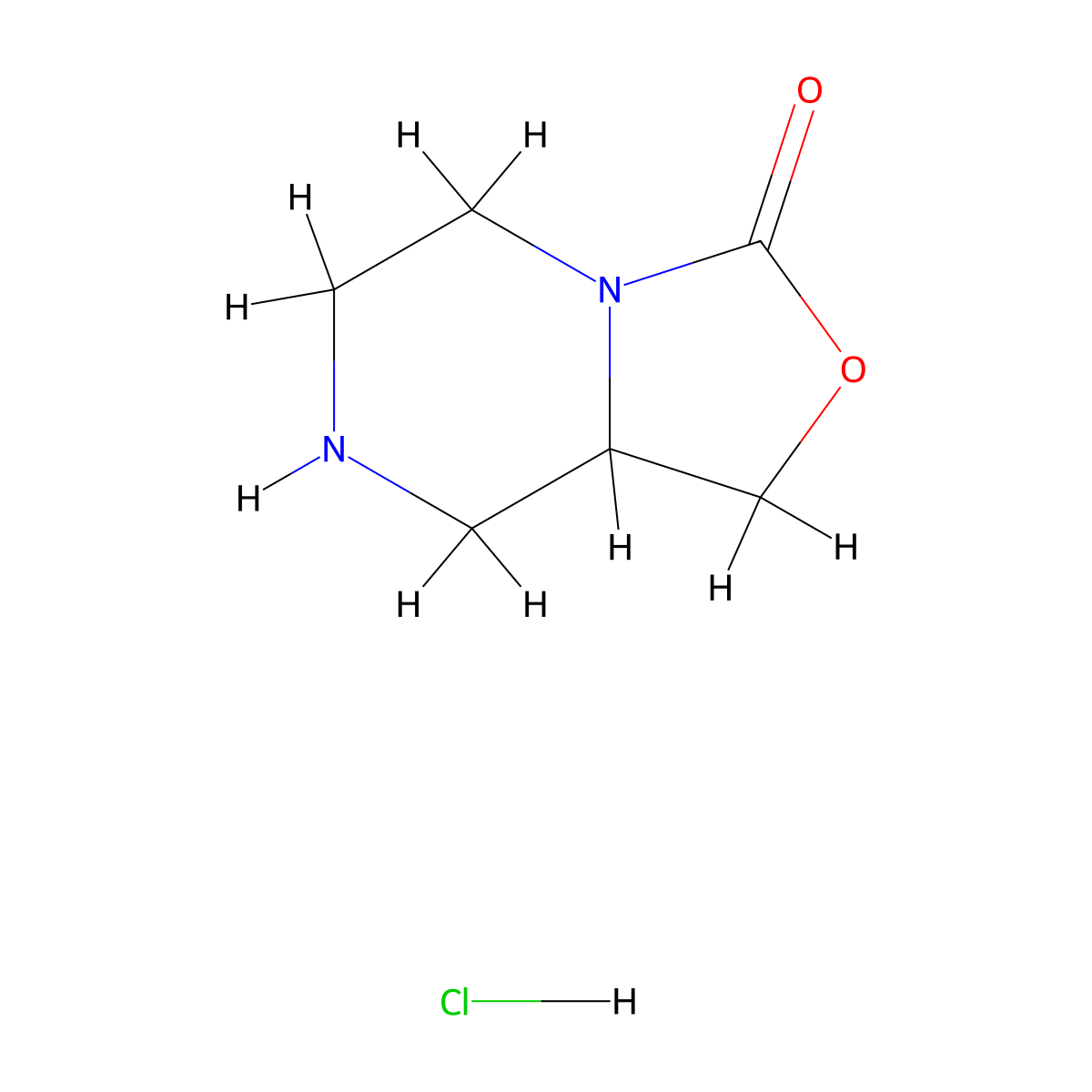 Hexahydro-oxazolo[3,4-a]pyrazin-3-one hydrochloride molecular structure, CAS 1020349-31-8