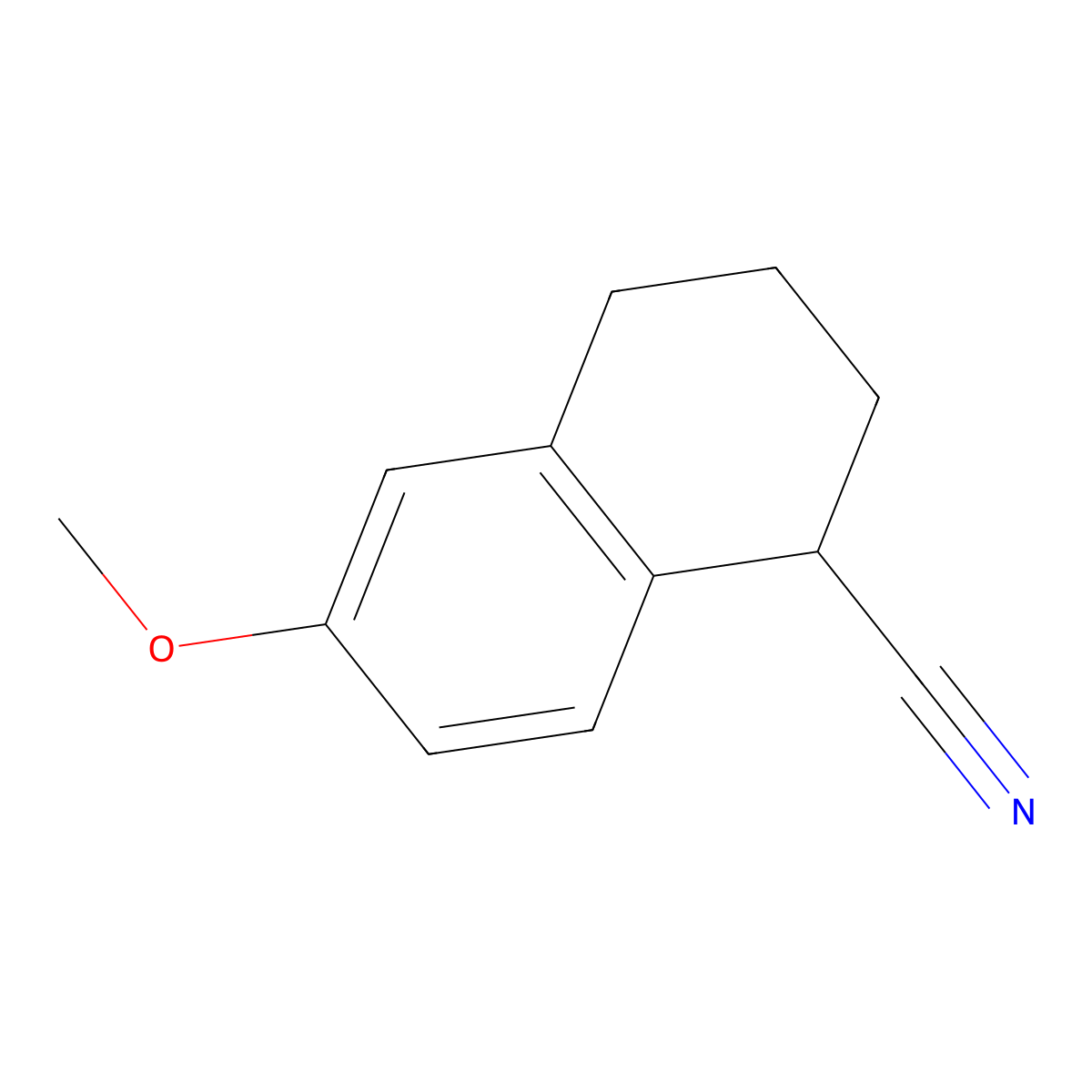 6-Methoxy-1,2,3,4-tetrahydronaphthalene-1-carbonitrile molecular structure, CAS 102035-35-8