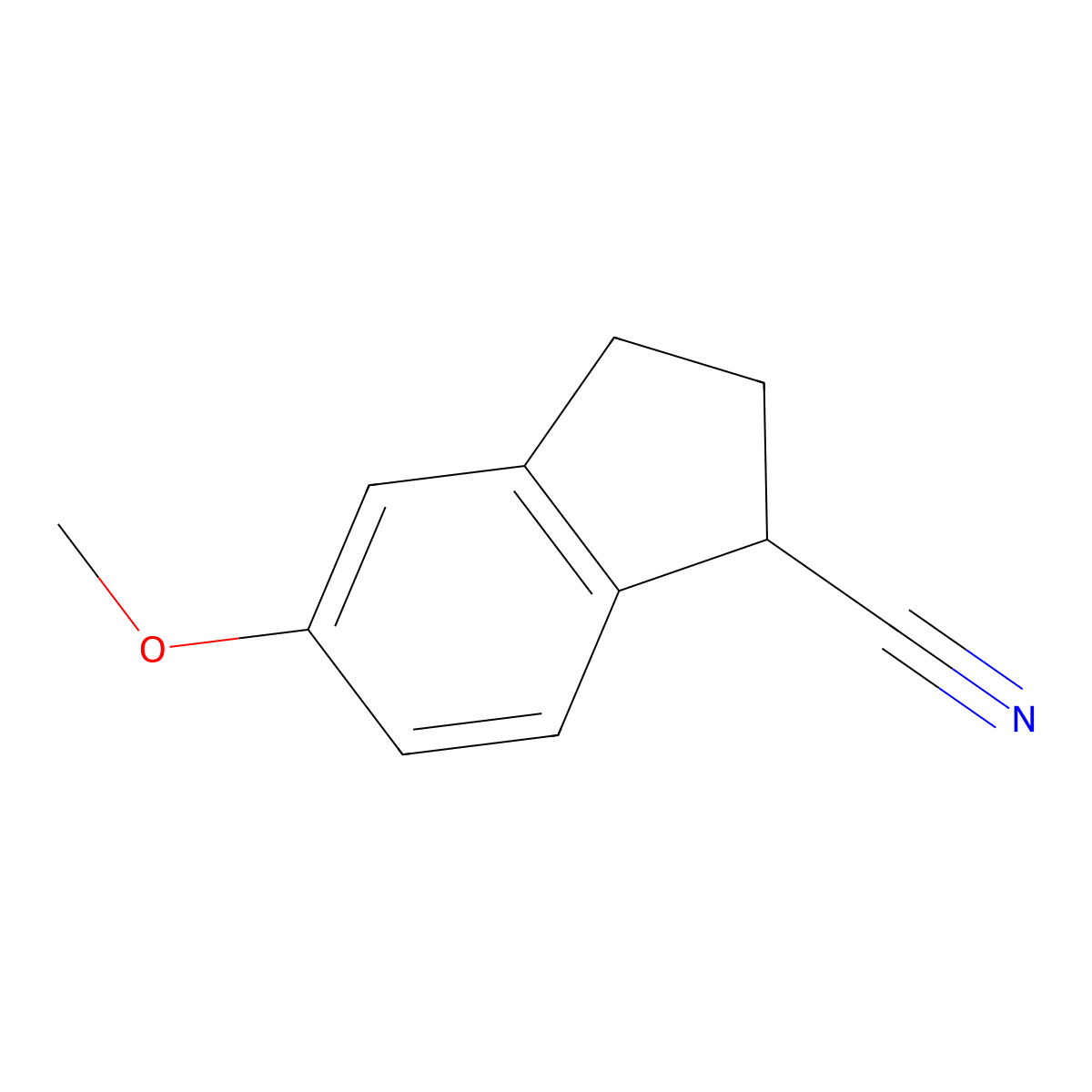 5-Methoxy-2,3-dihydro-1H-indene-1-carbonitrile molecular structure, CAS 102035-37-0