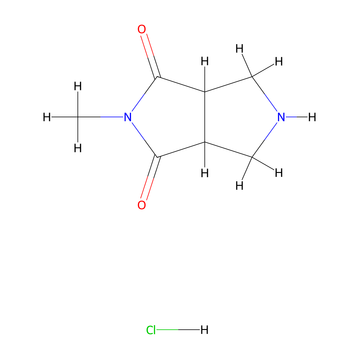 2-Methyltetrahydropyrrolo[3,4-c]pyrrole-1,3(2h,3ah)-dione hydrochloride molecular structure, CAS 1020353-21-2