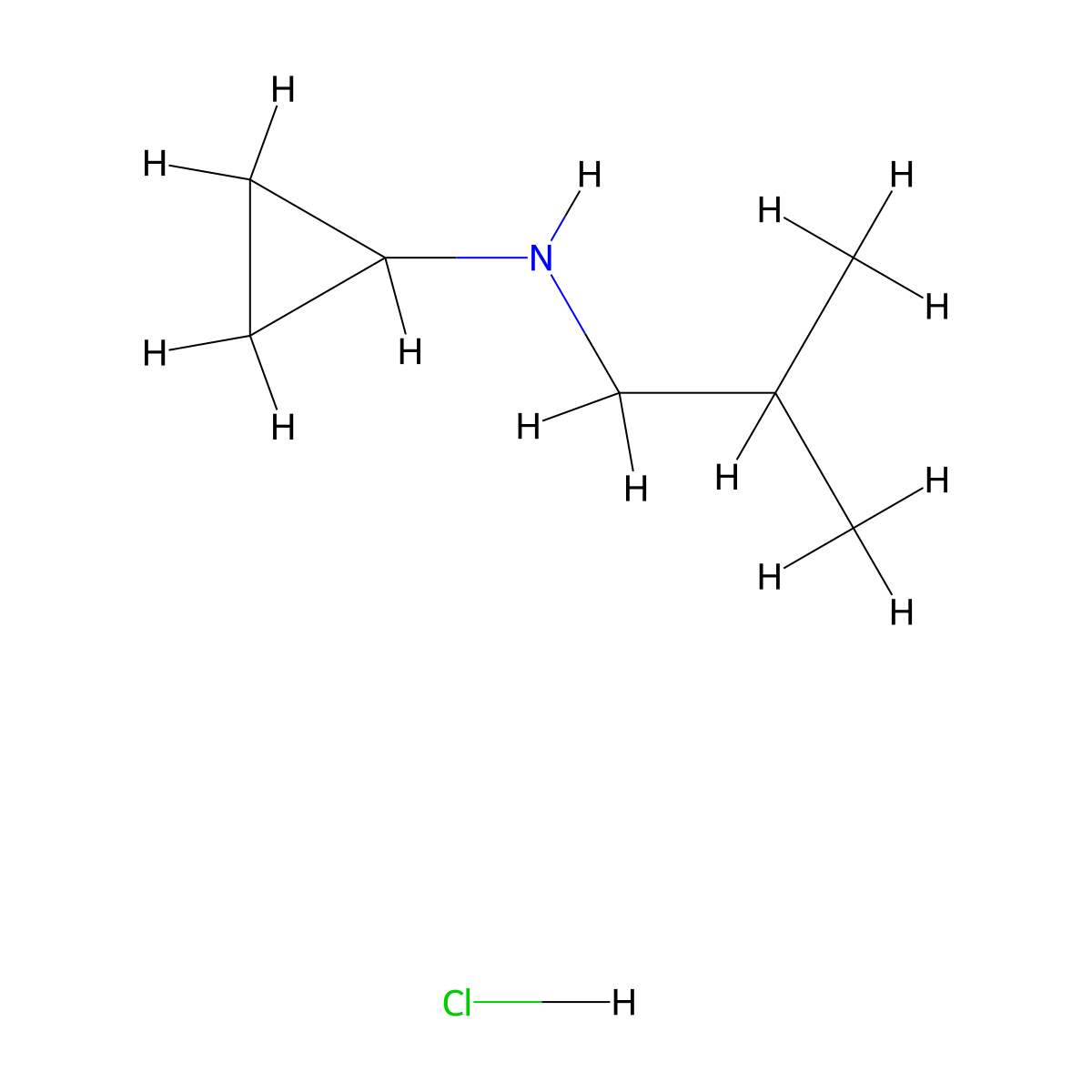 N-(2-methylpropyl)cyclopropanamine hydrochloride molecular structure, CAS 1020353-46-1