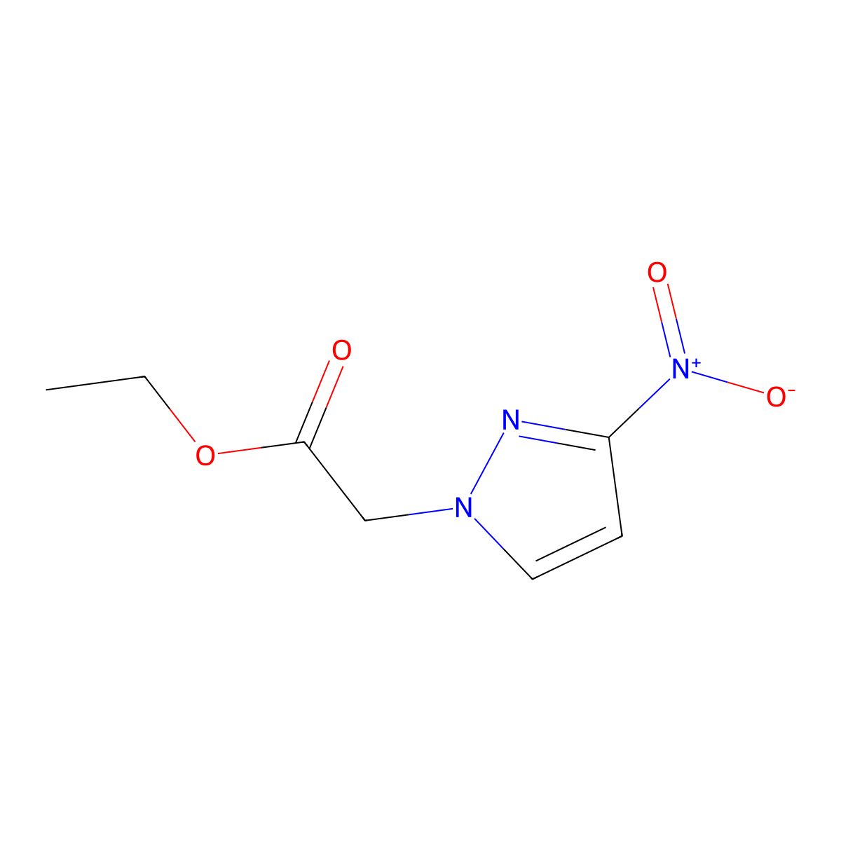 ethyl (3-nitro-1H-pyrazol-1-yl)acetate molecular structure, CAS 102039-43-0