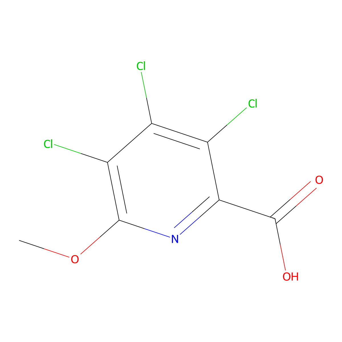 3,4,5-Trichloro-6-methoxypicolinic acid molecular structure, CAS 1020409-12-4