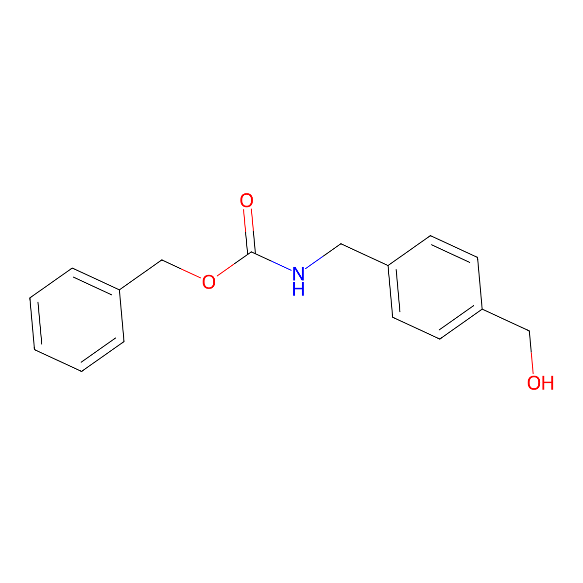 Benzyl 4-(hydroxymethyl)benzylcarbamate molecular structure, CAS 1020415-08-0