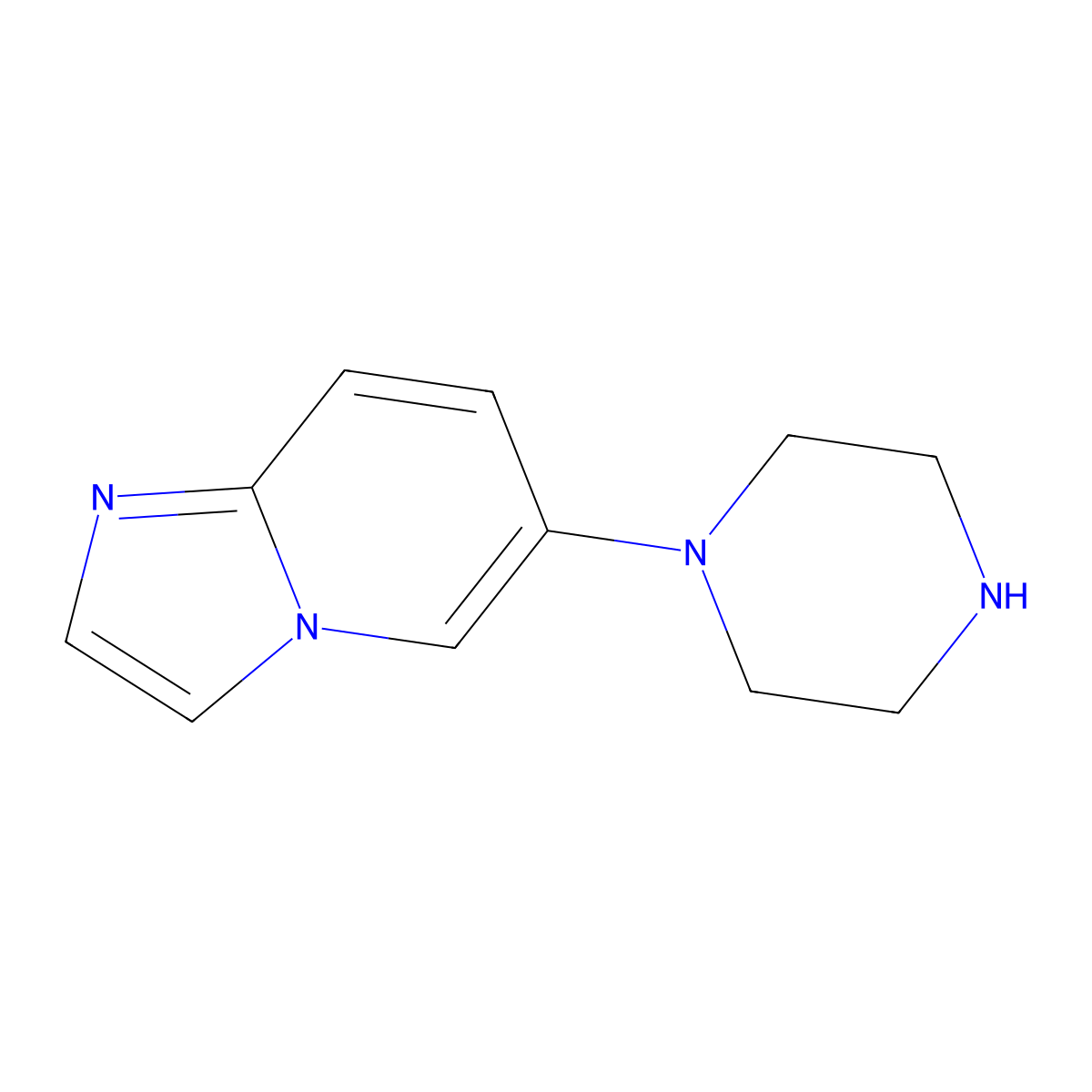 1-{Imidazo[1,2-a]pyridin-6-yl}piperazine molecular structure, CAS 1020442-47-0