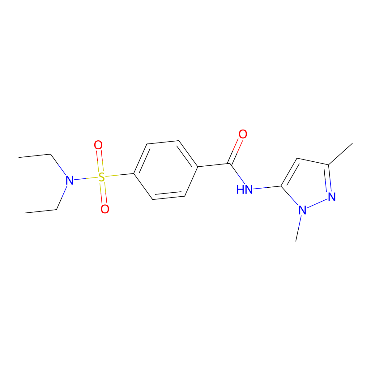 4-(diethylsulfamoyl)-N-(1,3-dimethyl-1H-pyrazol-5-yl)benzamide molecular structure, CAS 1020453-76-2