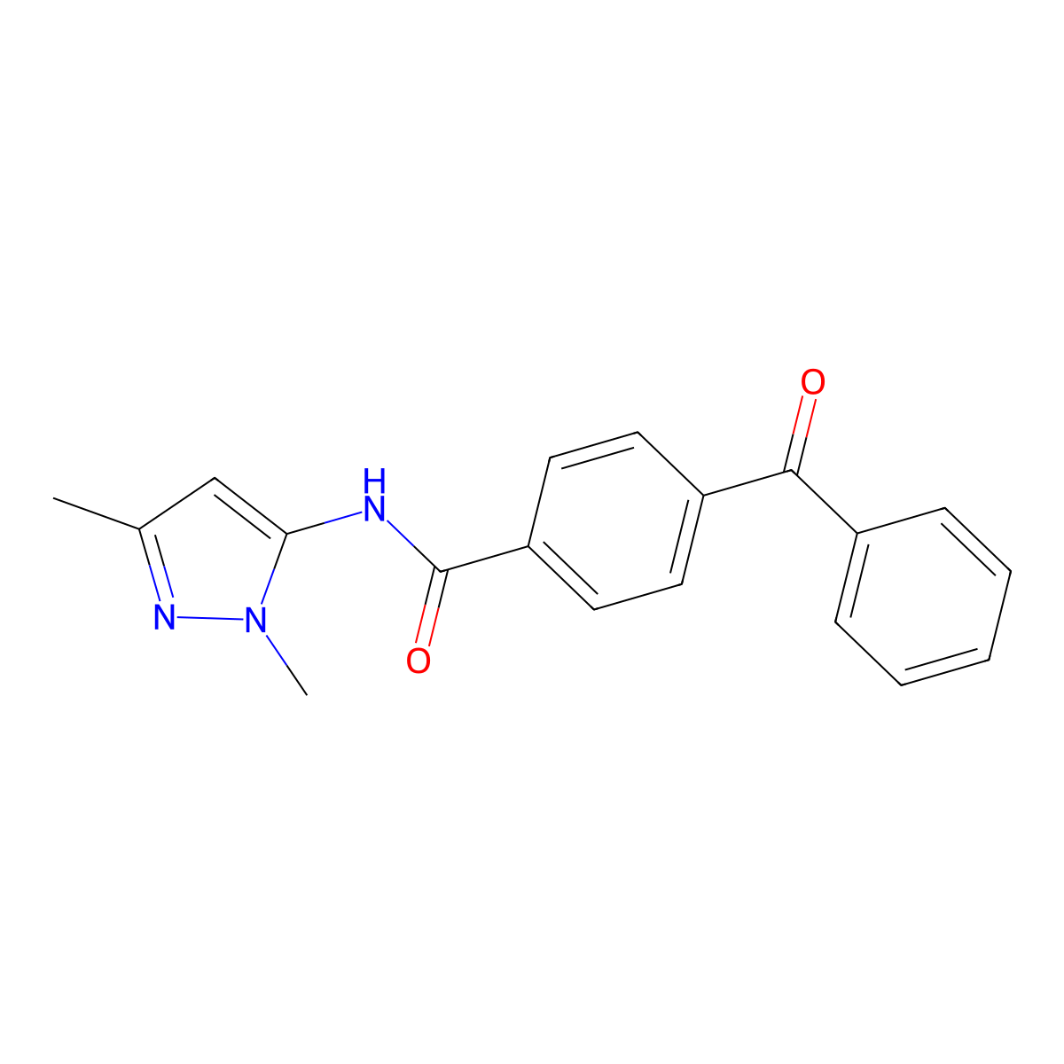 4-benzoyl-N-(1,3-dimethyl-1H-pyrazol-5-yl)benzamide molecular structure, CAS 1020453-81-9