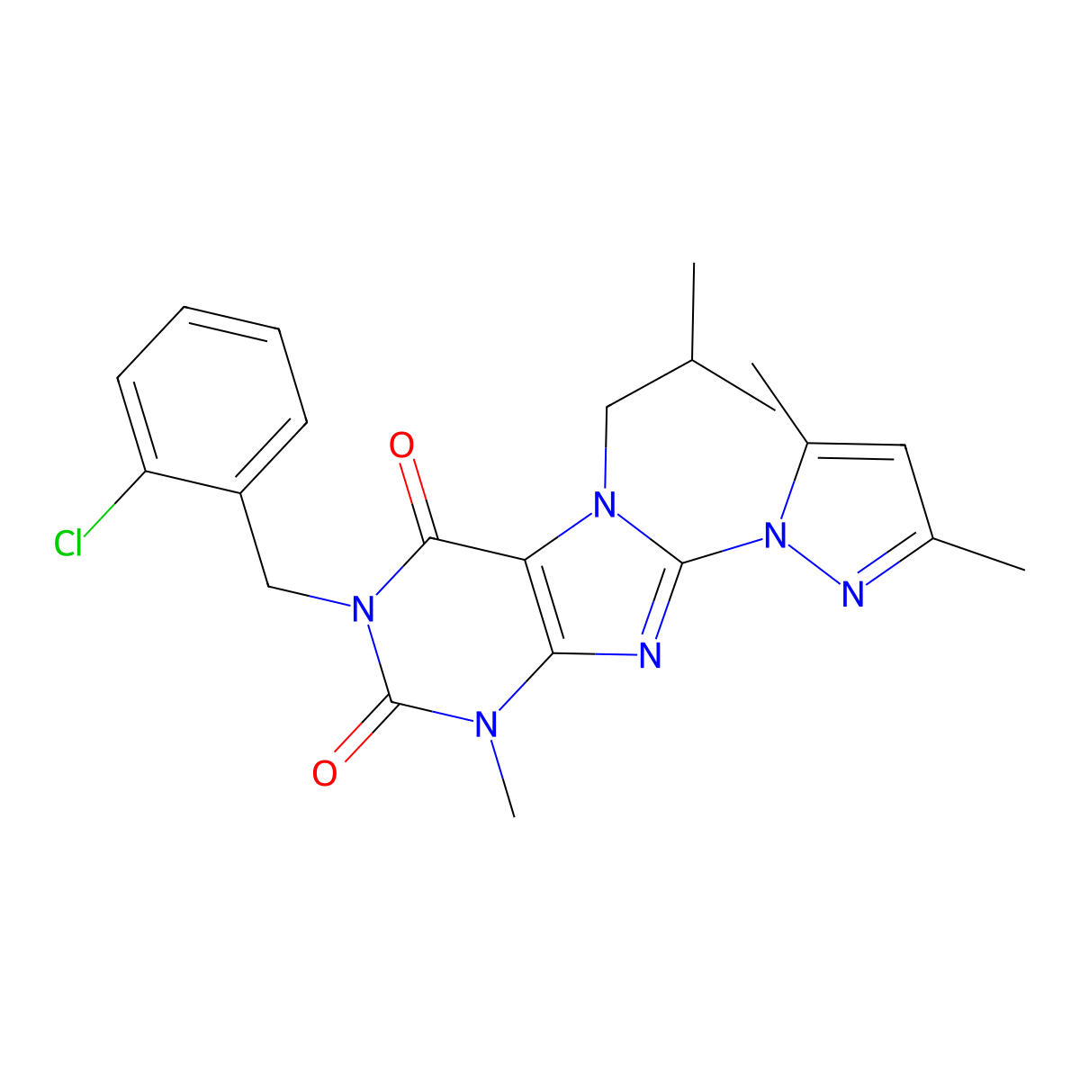 1-(2-chlorobenzyl)-8-(3,5-dimethyl-1H-pyrazol-1-yl)-7-isobutyl-3-methyl-1H-purine-2,6(3H,7H)-dione molecular structure, CAS 1020454-15-2