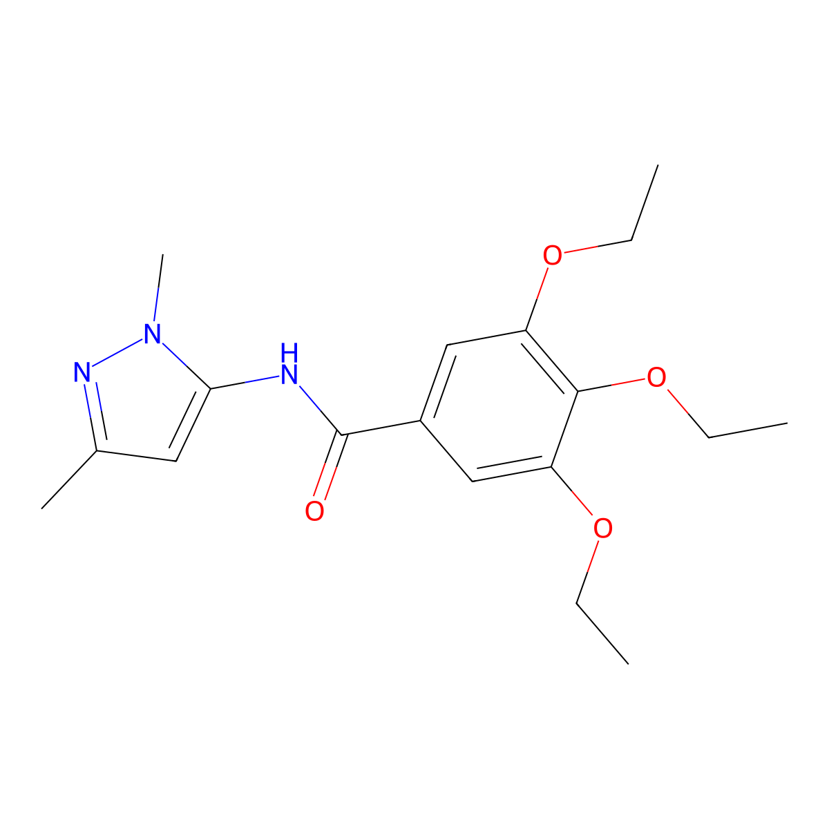 N-(1,3-dimethyl-1H-pyrazol-5-yl)-3,4,5-triethoxybenzamide molecular structure, CAS 1020454-23-2