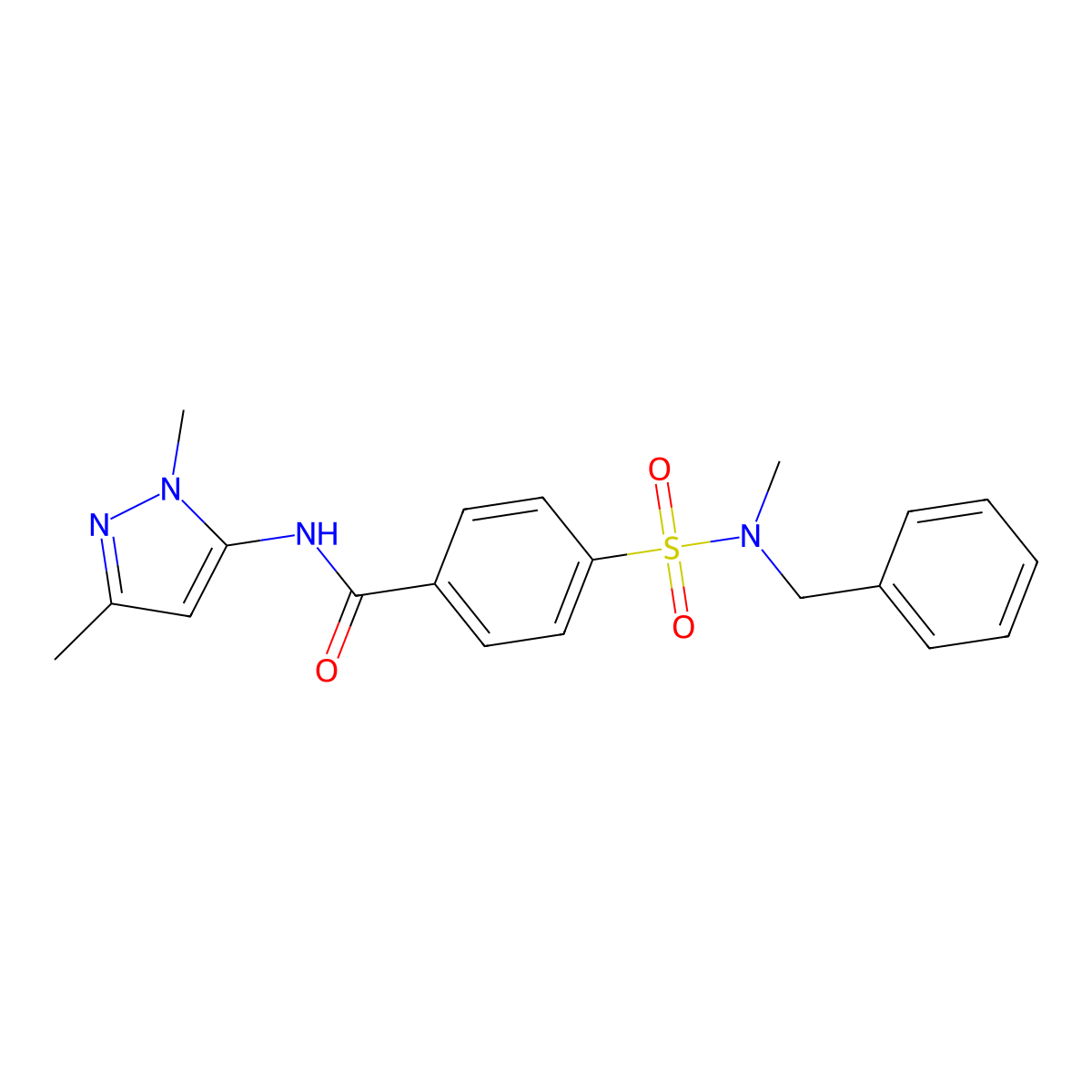 4-(N-benzyl-N-methylsulfamoyl)-N-(1,3-dimethyl-1H-pyrazol-5-yl)benzamide molecular structure, CAS 1020454-24-3