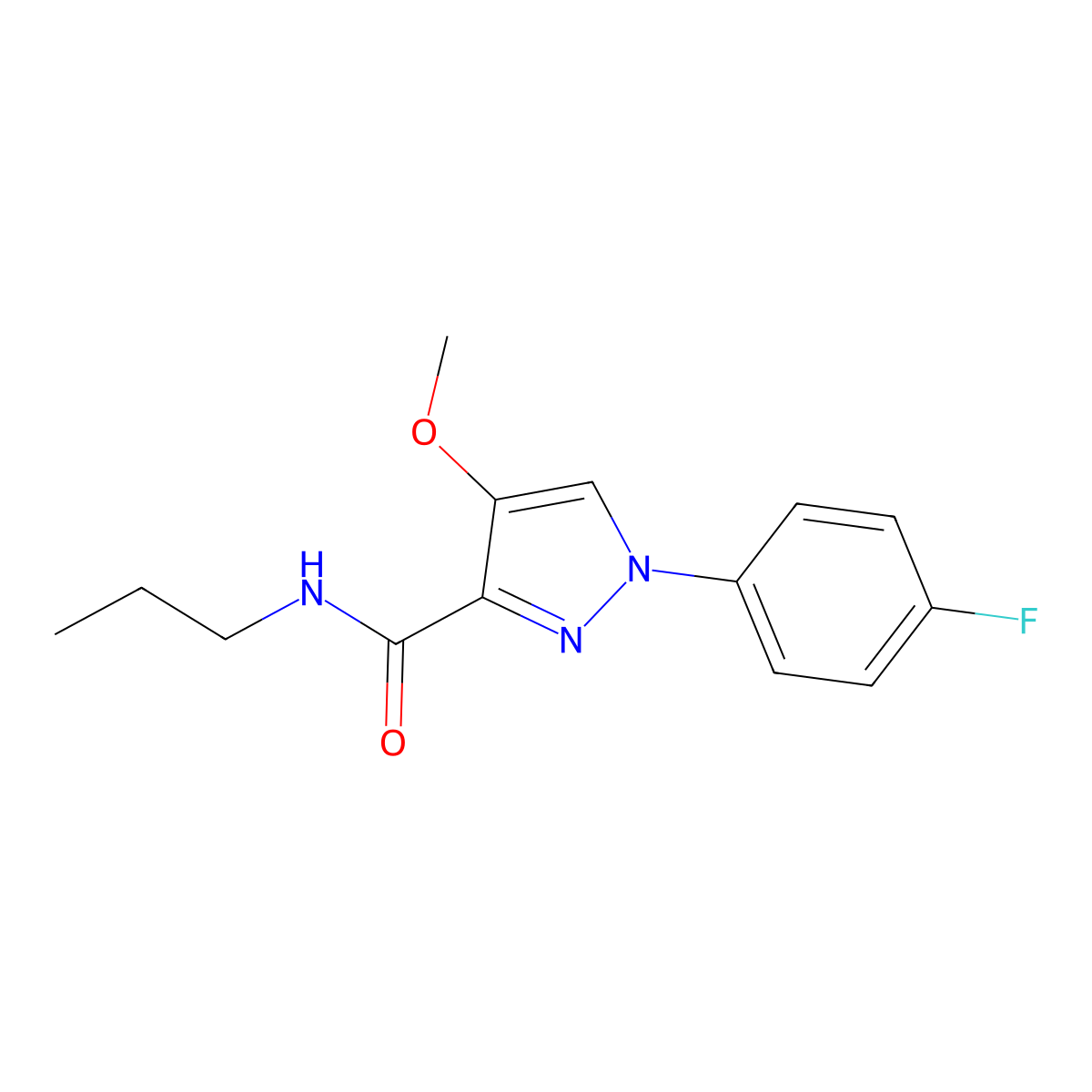1-(4-fluorophenyl)-4-methoxy-N-propyl-1H-pyrazole-3-carboxamide molecular structure, CAS 1020454-57-2