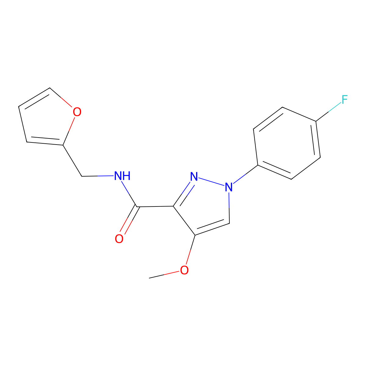 1-(4-fluorophenyl)-N-[(furan-2-yl)methyl]-4-methoxy-1H-pyrazole-3-carboxamide molecular structure, CAS 1020454-83-4
