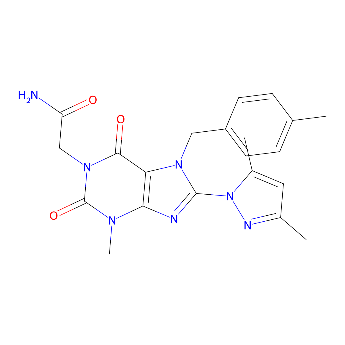 2-(8-(3,5-dimethyl-1H-pyrazol-1-yl)-3-methyl-7-(4-methylbenzyl)-2,6-dioxo-2,3,6,7-tetrahydro-1H-purin-1-yl)acetamide molecular structure, CAS 1020454-84-5