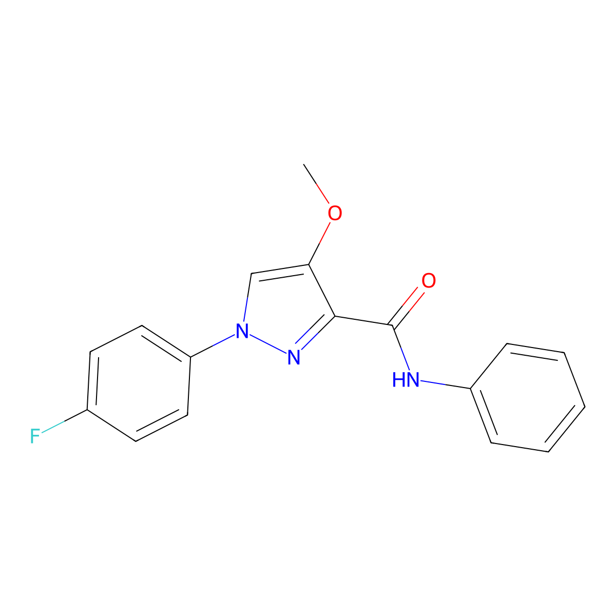 1-(4-fluorophenyl)-4-methoxy-N-phenyl-1H-pyrazole-3-carboxamide molecular structure, CAS 1020454-95-8