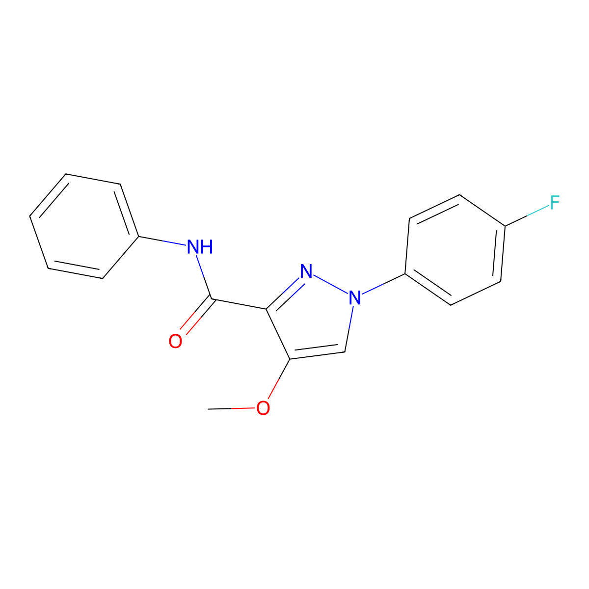 1-(4-fluorophenyl)-4-methoxy-N-phenyl-1H-pyrazole-3-carboxamide molecular structure, CAS 1020454-95-8