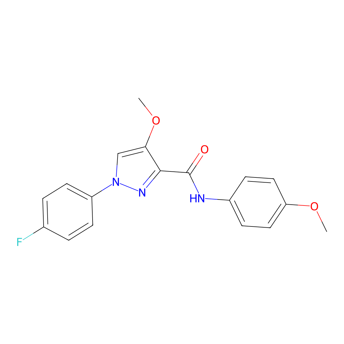 1-(4-fluorophenyl)-4-methoxy-N-(4-methoxyphenyl)-1H-pyrazole-3-carboxamide molecular structure, CAS 1020454-98-1