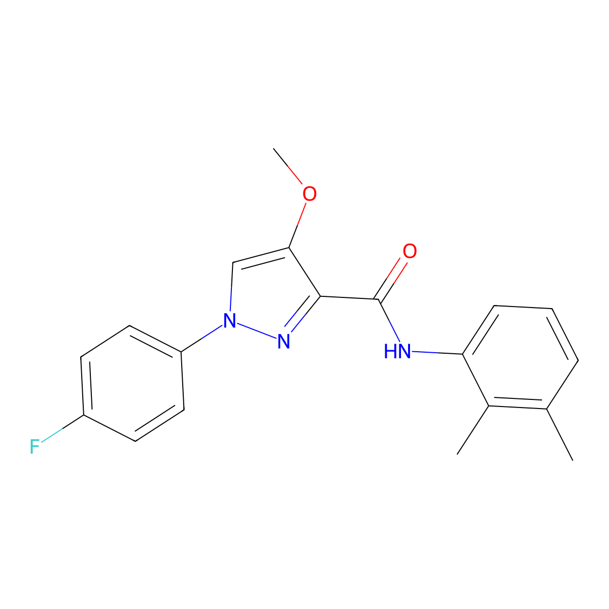 N-(2,3-dimethylphenyl)-1-(4-fluorophenyl)-4-methoxy-1H-pyrazole-3-carboxamide molecular structure, CAS 1020455-17-7