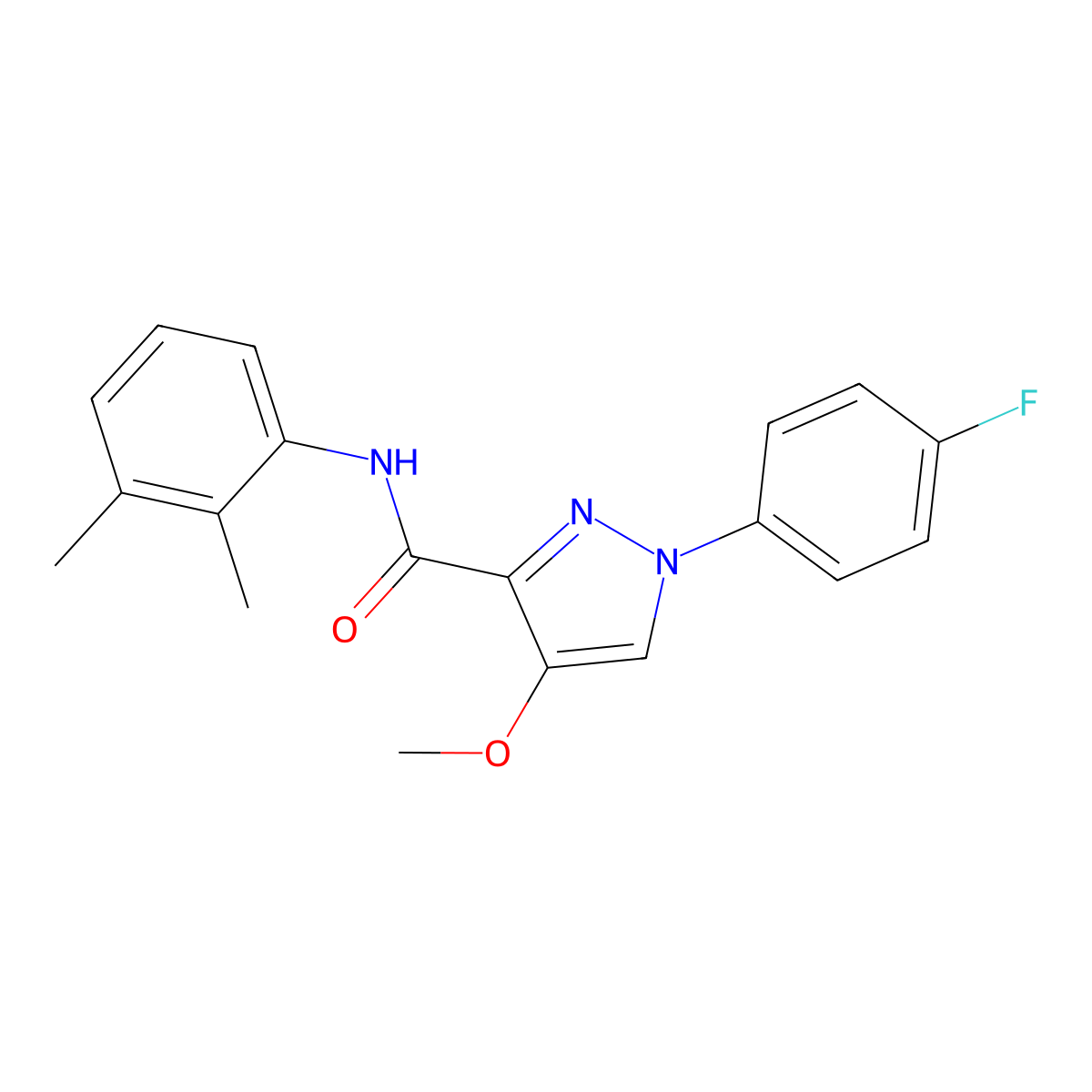 N-(2,3-dimethylphenyl)-1-(4-fluorophenyl)-4-methoxy-1H-pyrazole-3-carboxamide molecular structure, CAS 1020455-17-7