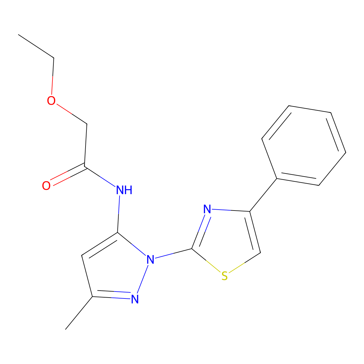 2-ethoxy-N-[3-methyl-1-(4-phenyl-1,3-thiazol-2-yl)-1H-pyrazol-5-yl]acetamide molecular structure, CAS 1020488-31-6