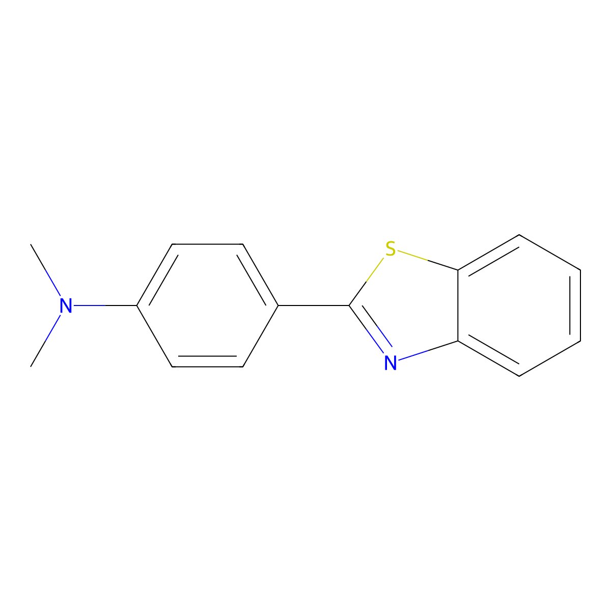 4-(1,3-benzothiazol-2-yl)-N,N-dimethylaniline molecular structure, CAS 10205-56-8