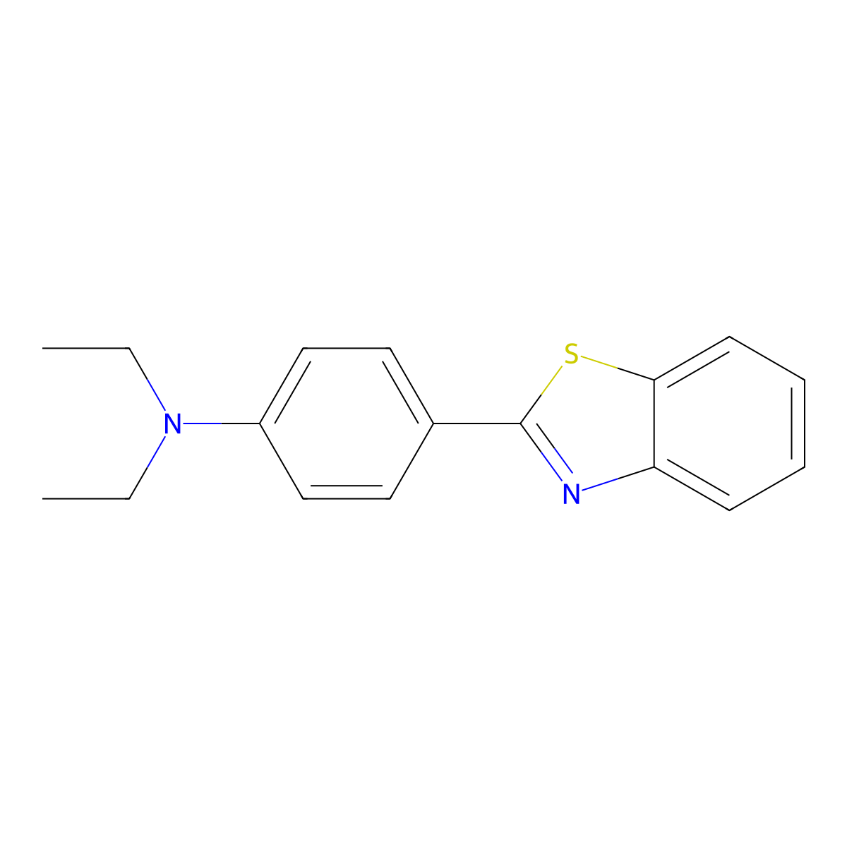 4-(2-Benzothiazolyl)-N,N-diethylbenzenamine molecular structure, CAS 10205-57-9