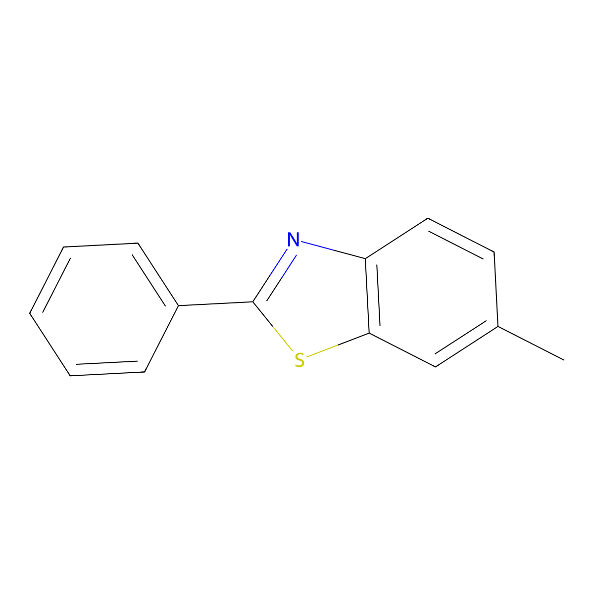 6-Methyl-2-phenylbenzothiazole molecular structure, CAS 10205-58-0