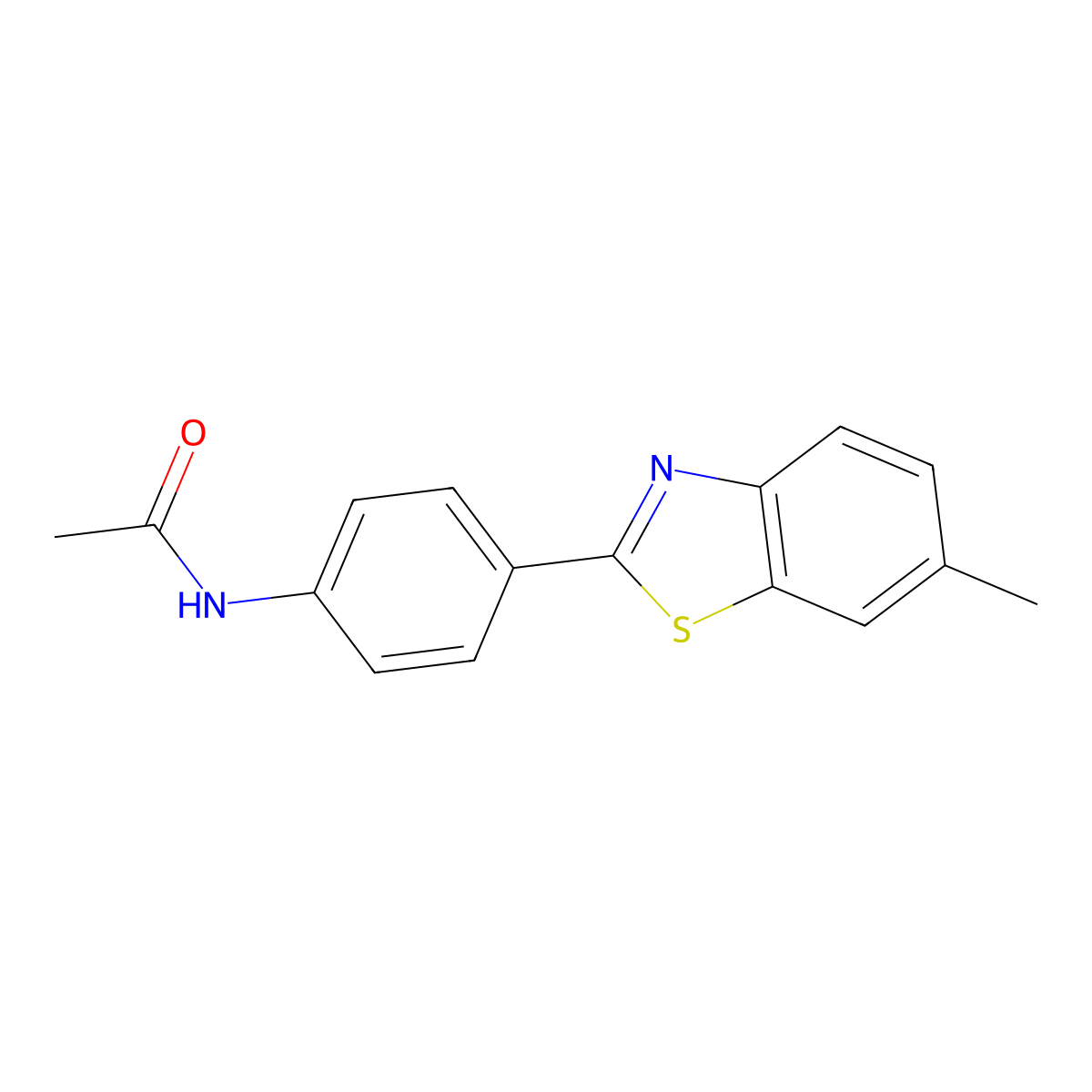 4'-(6-Methyl-2-benzothiazolyl)acetanilide molecular structure, CAS 10205-61-5