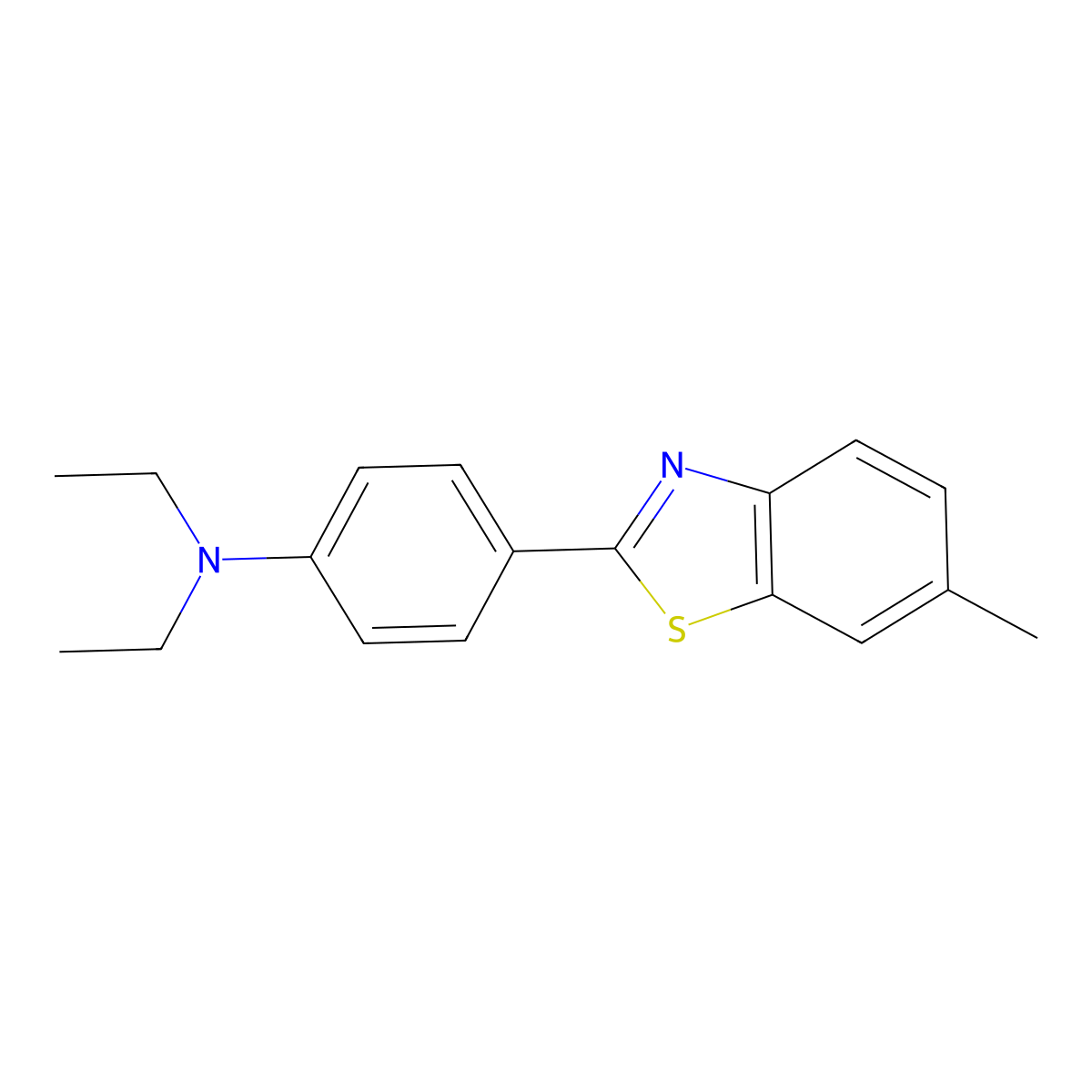 N,N-Diethyl-4-(6-methylbenzothiazol-2-yl)aniline molecular structure, CAS 10205-63-7