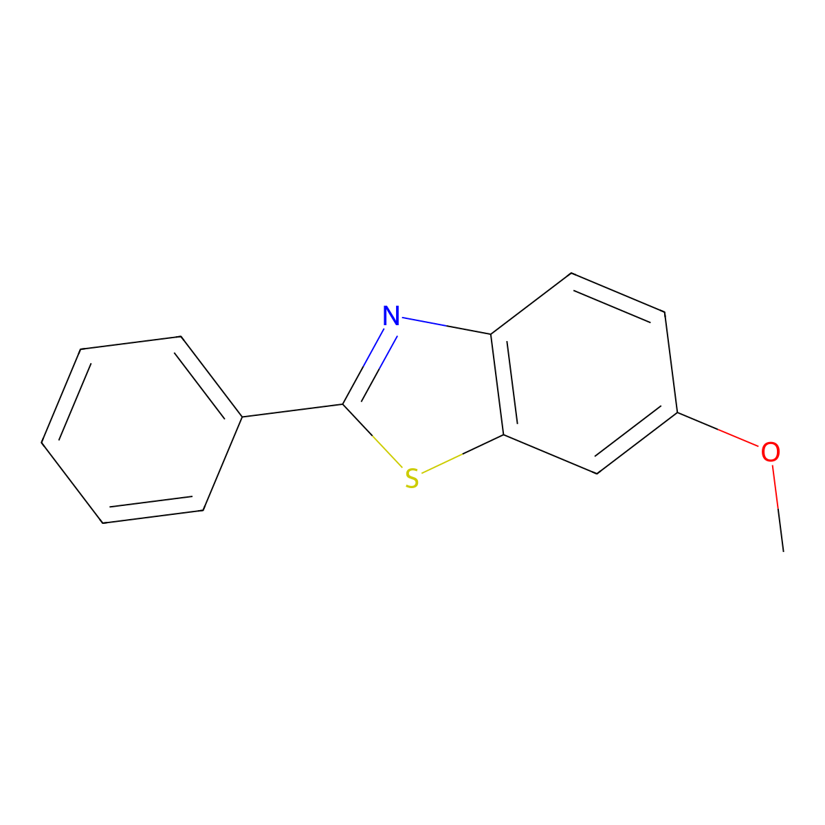 Benzothiazole, 6-methoxy-2-phenyl- molecular structure, CAS 10205-69-3