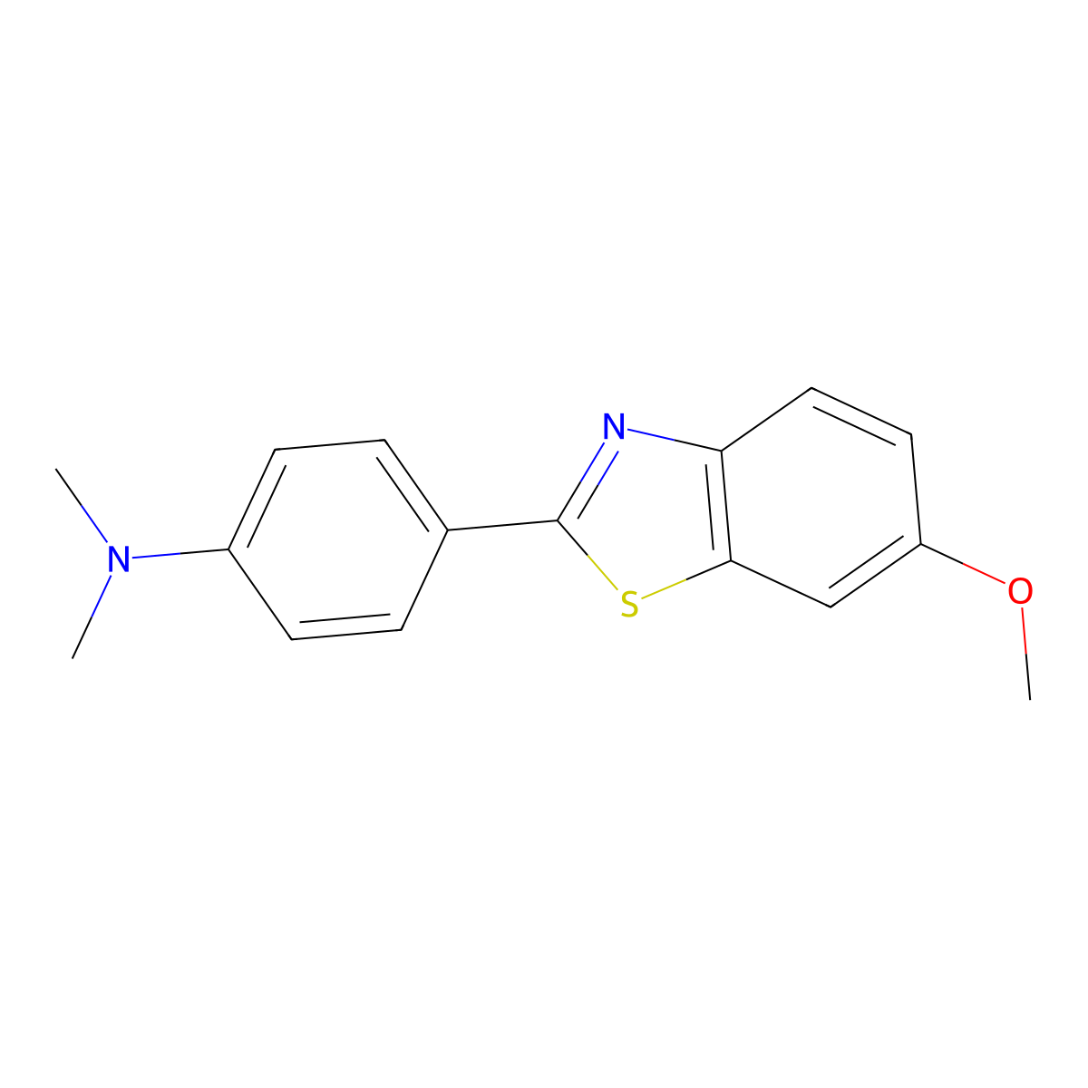 4-(6-Methoxybenzo[d]thiazol-2-yl)-N,N-dimethylaniline molecular structure, CAS 10205-71-7