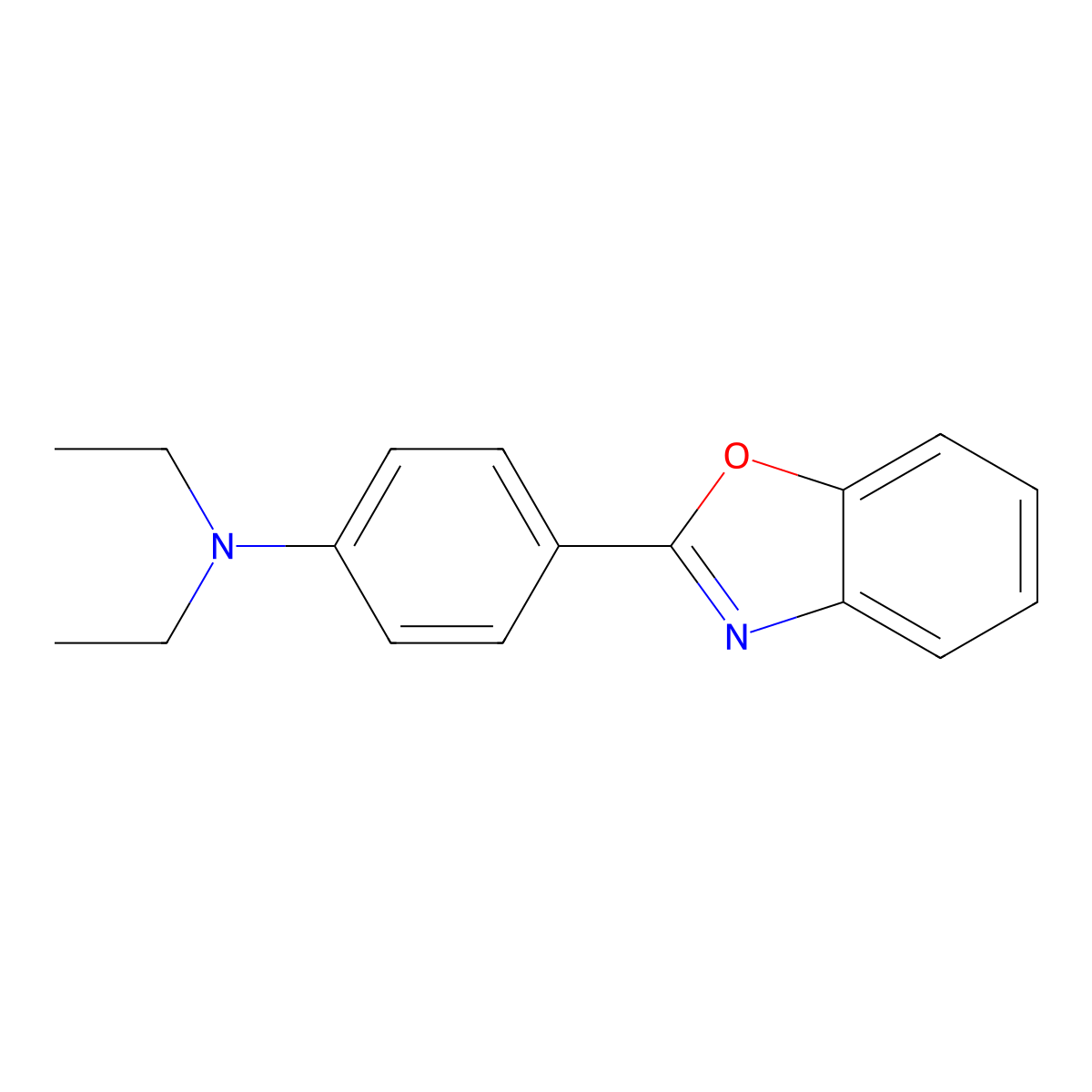 Benzenamine, 4-(2-benzoxazolyl)-N,N-diethyl- molecular structure, CAS 10205-83-1