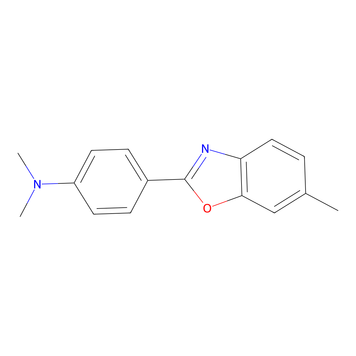 4-(6-methylbenzo[d]oxazol-2-yl)-N,N-dimethylaniline molecular structure, CAS 10205-85-3
