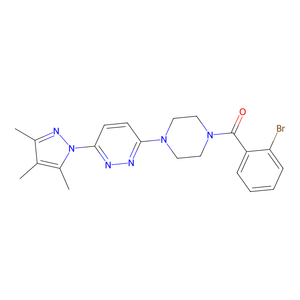 3-[4-(2-bromobenzoyl)piperazin-1-yl]-6-(3,4,5-trimethyl-1H-pyrazol-1-yl)pyridazine molecular structure, CAS 1020502-21-9