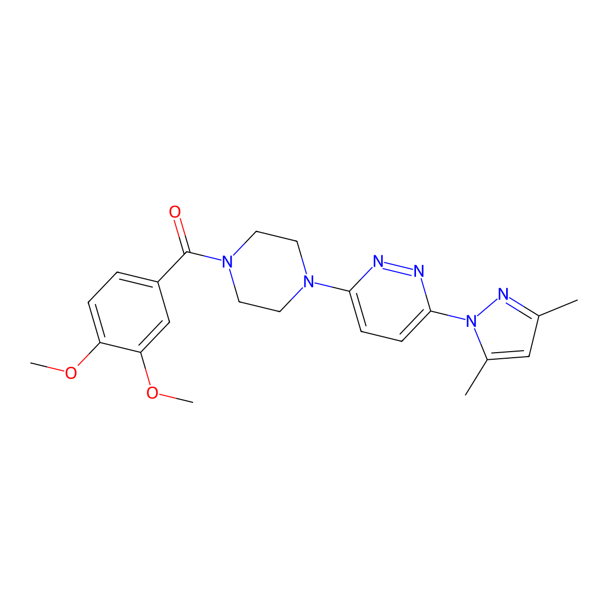 3-[4-(3,4-dimethoxybenzoyl)piperazin-1-yl]-6-(3,5-dimethyl-1H-pyrazol-1-yl)pyridazine molecular structure, CAS 1020502-85-5