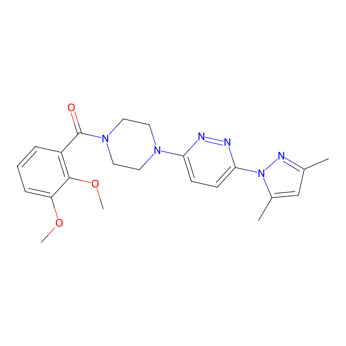 3-[4-(2,3-dimethoxybenzoyl)piperazin-1-yl]-6-(3,5-dimethyl-1H-pyrazol-1-yl)pyridazine molecular structure, CAS 1020502-86-6