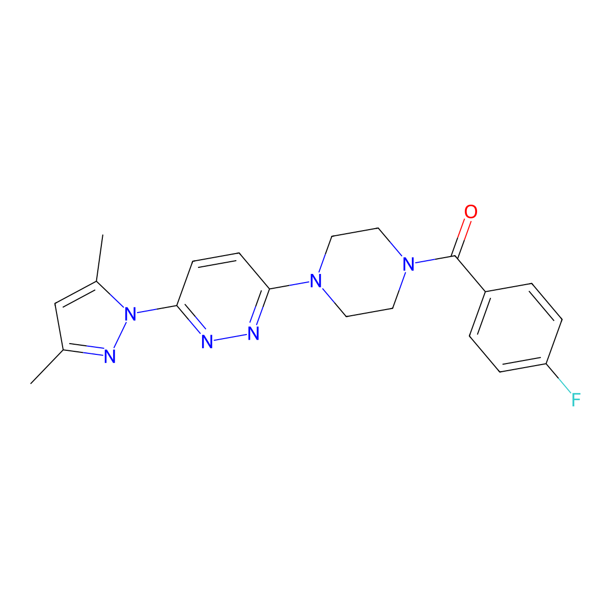 3-(3,5-dimethyl-1H-pyrazol-1-yl)-6-[4-(4-fluorobenzoyl)piperazin-1-yl]pyridazine molecular structure, CAS 1020502-95-7