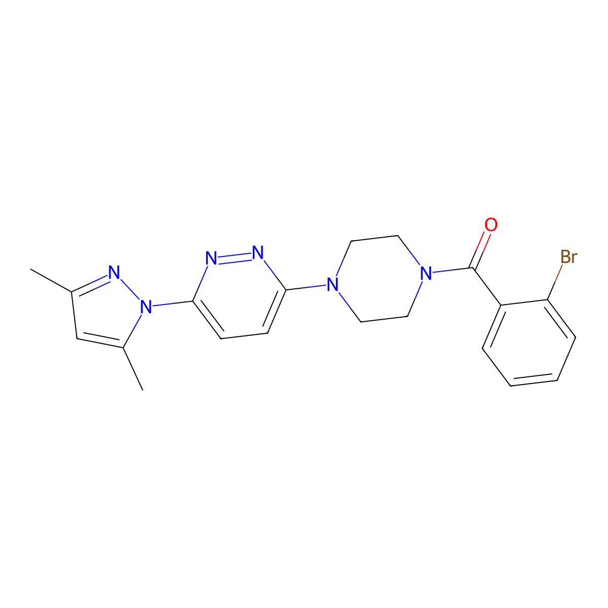 3-[4-(2-bromobenzoyl)piperazin-1-yl]-6-(3,5-dimethyl-1H-pyrazol-1-yl)pyridazine molecular structure, CAS 1020503-00-7
