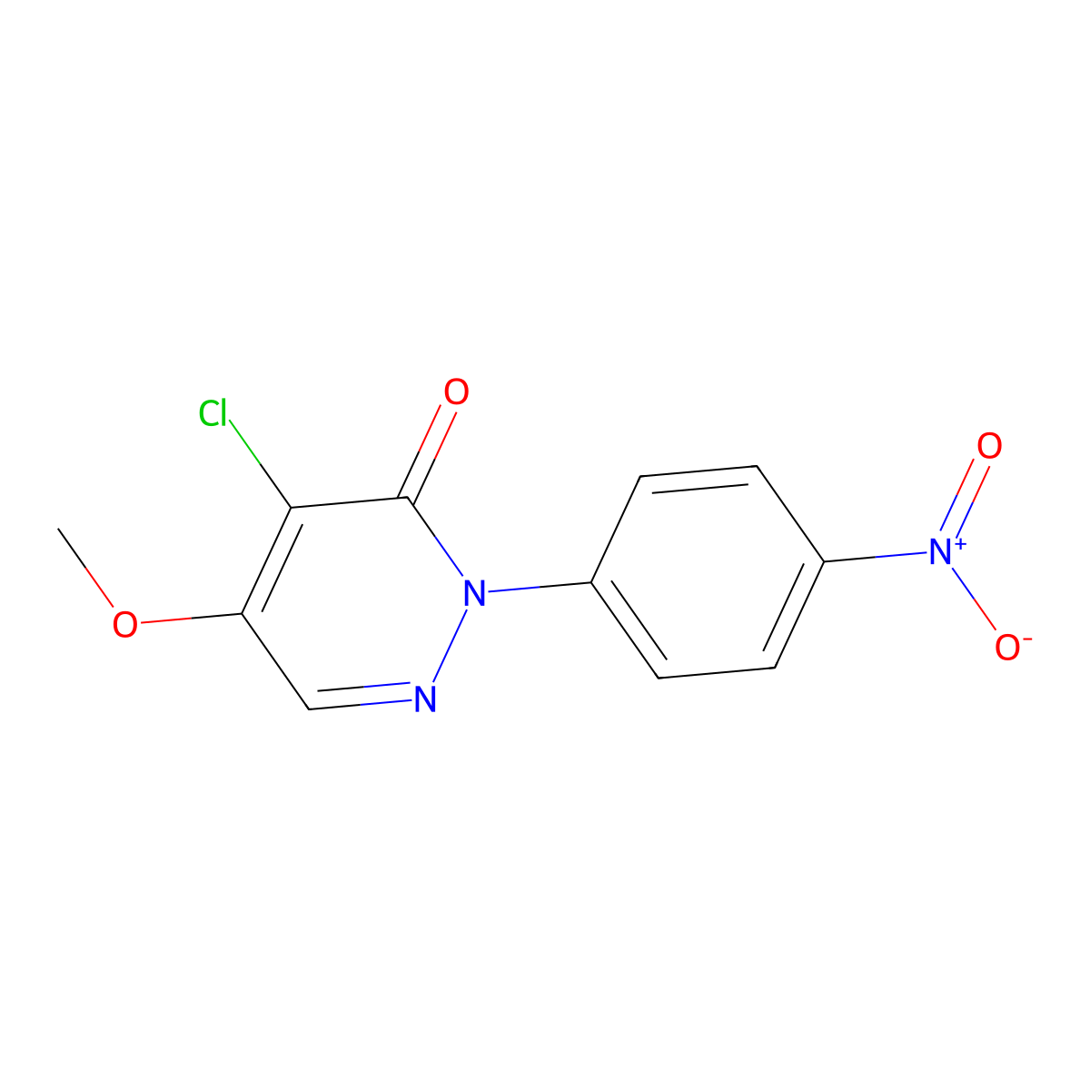 4-Chloro-5-methoxy-2-(4-nitrophenyl)pyridazin-3-one molecular structure, CAS 102051-82-1