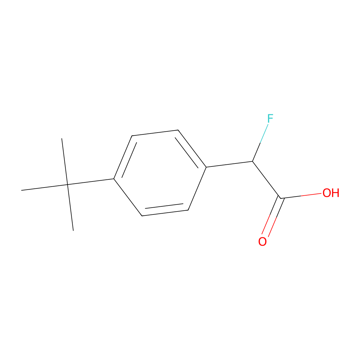 2-(4-Tert-butylphenyl)-2-fluoroacetic acid molecular structure, CAS 1020533-75-8