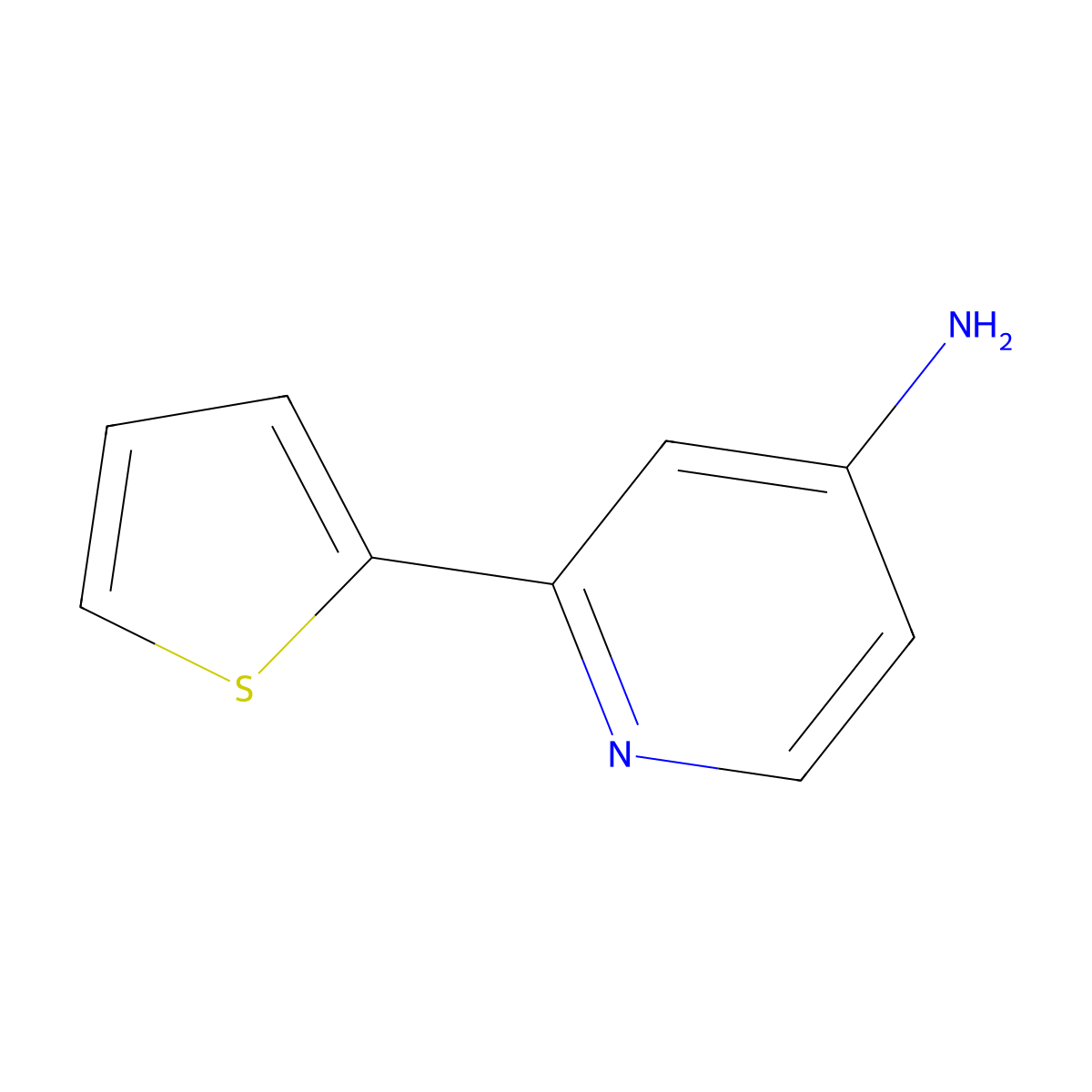 2-(Thiophen-2-yl)pyridin-4-amine molecular structure, CAS 1020540-64-0