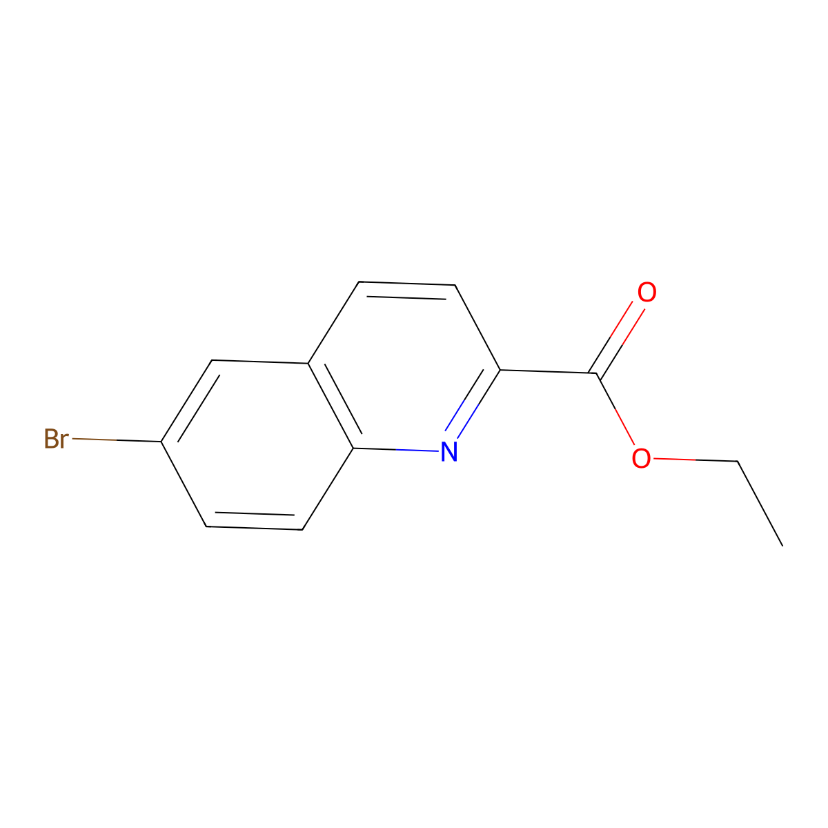 Ethyl 6-bromoquinoline-2-carboxylate molecular structure, CAS 1020572-61-5