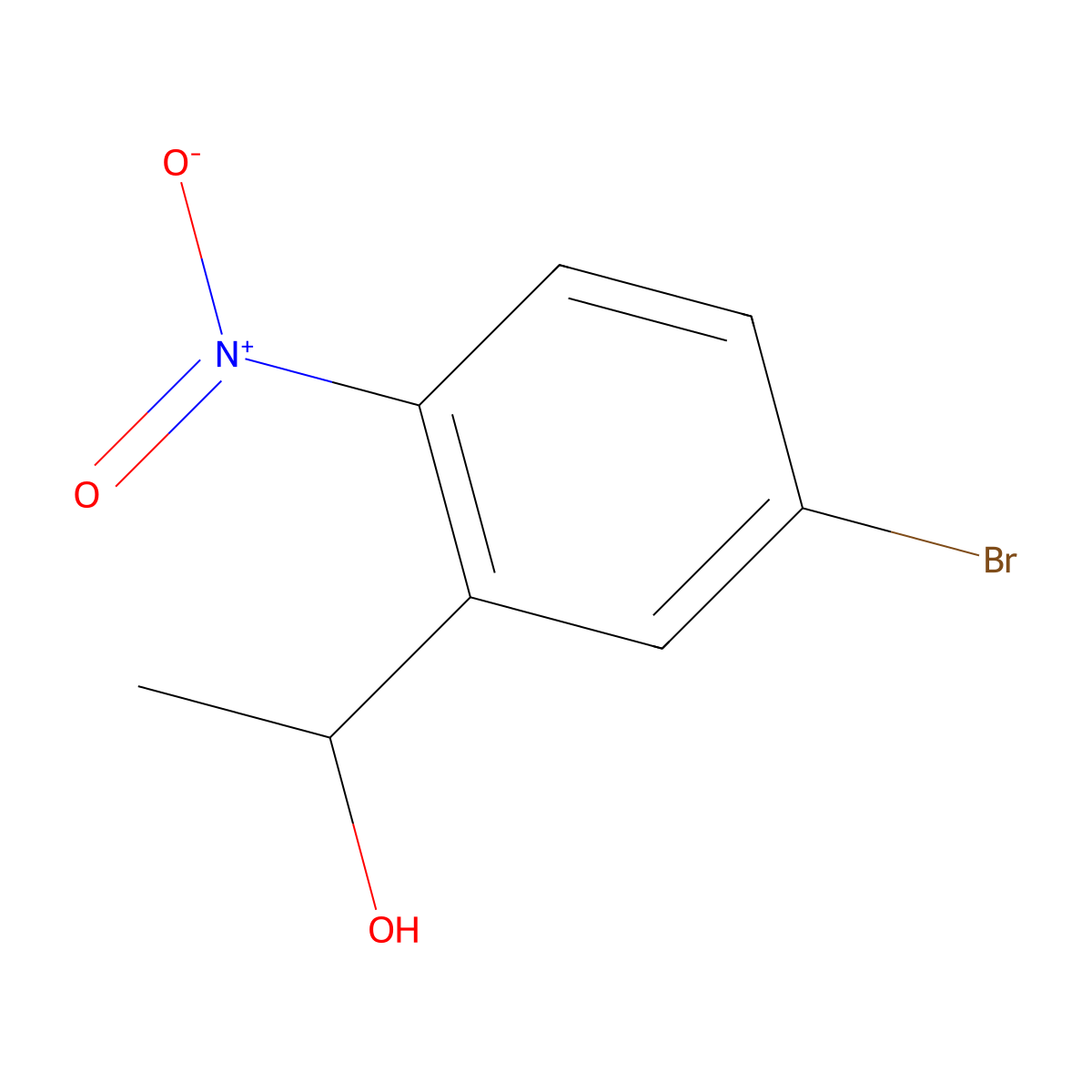 1-(5-Bromo-2-nitrophenyl)ethan-1-ol molecular structure, CAS 1020575-89-6
