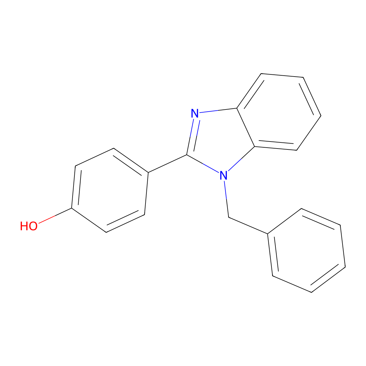 Phenol, p-(1-benzyl-2-benzimidazolyl)- molecular structure, CAS 10206-01-6
