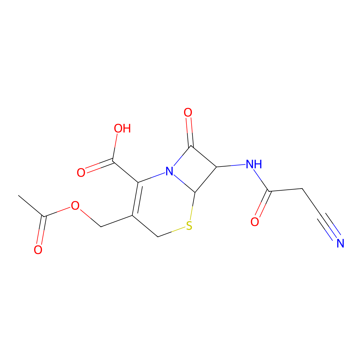 Cefacetrile molecular structure, CAS 10206-21-0