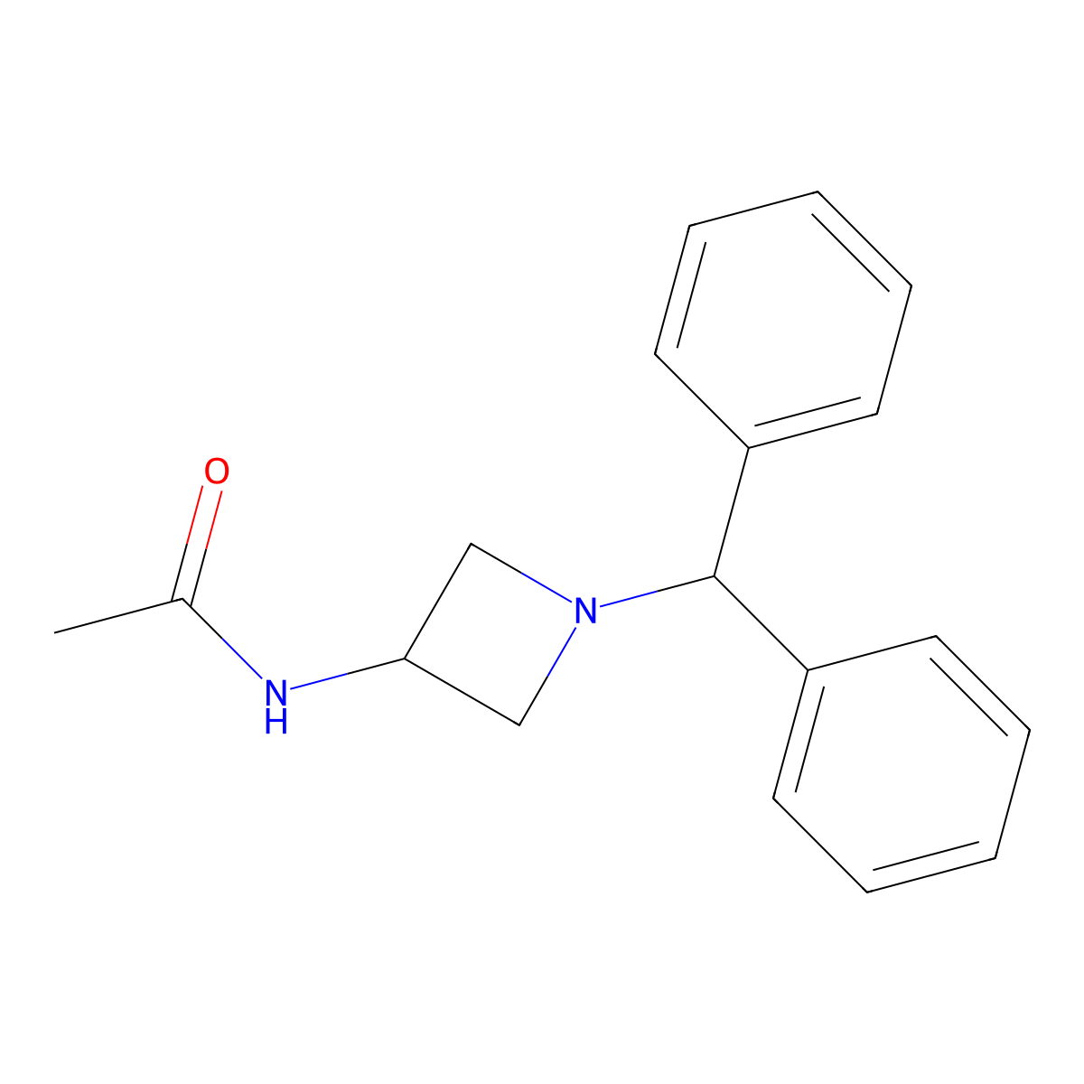 N-(1-Benzhydrylazetidin-3-yl)acetamide molecular structure, CAS 102065-87-2