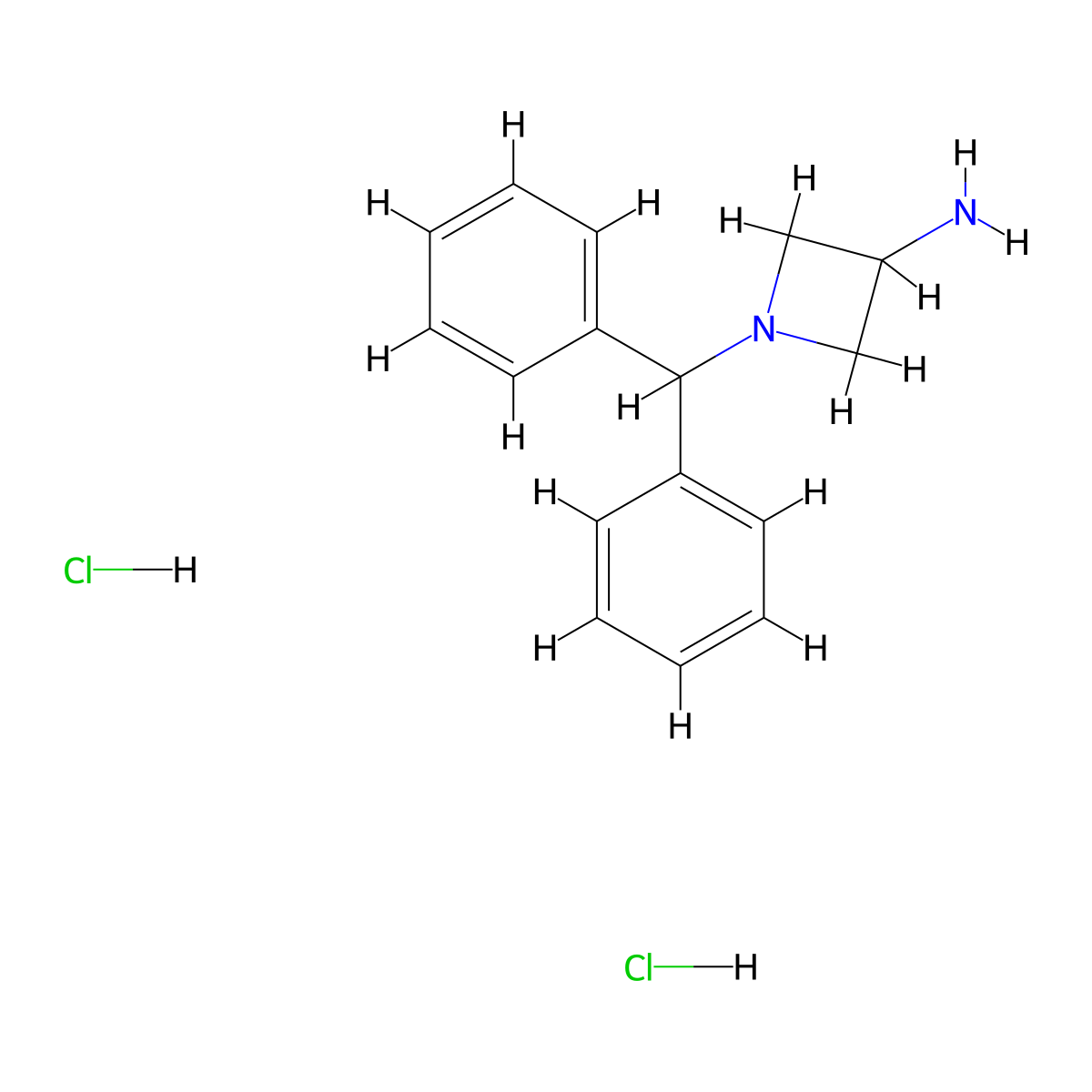 1-Benzhydrylazetidin-3-amine dihydrochloride molecular structure, CAS 102065-90-7